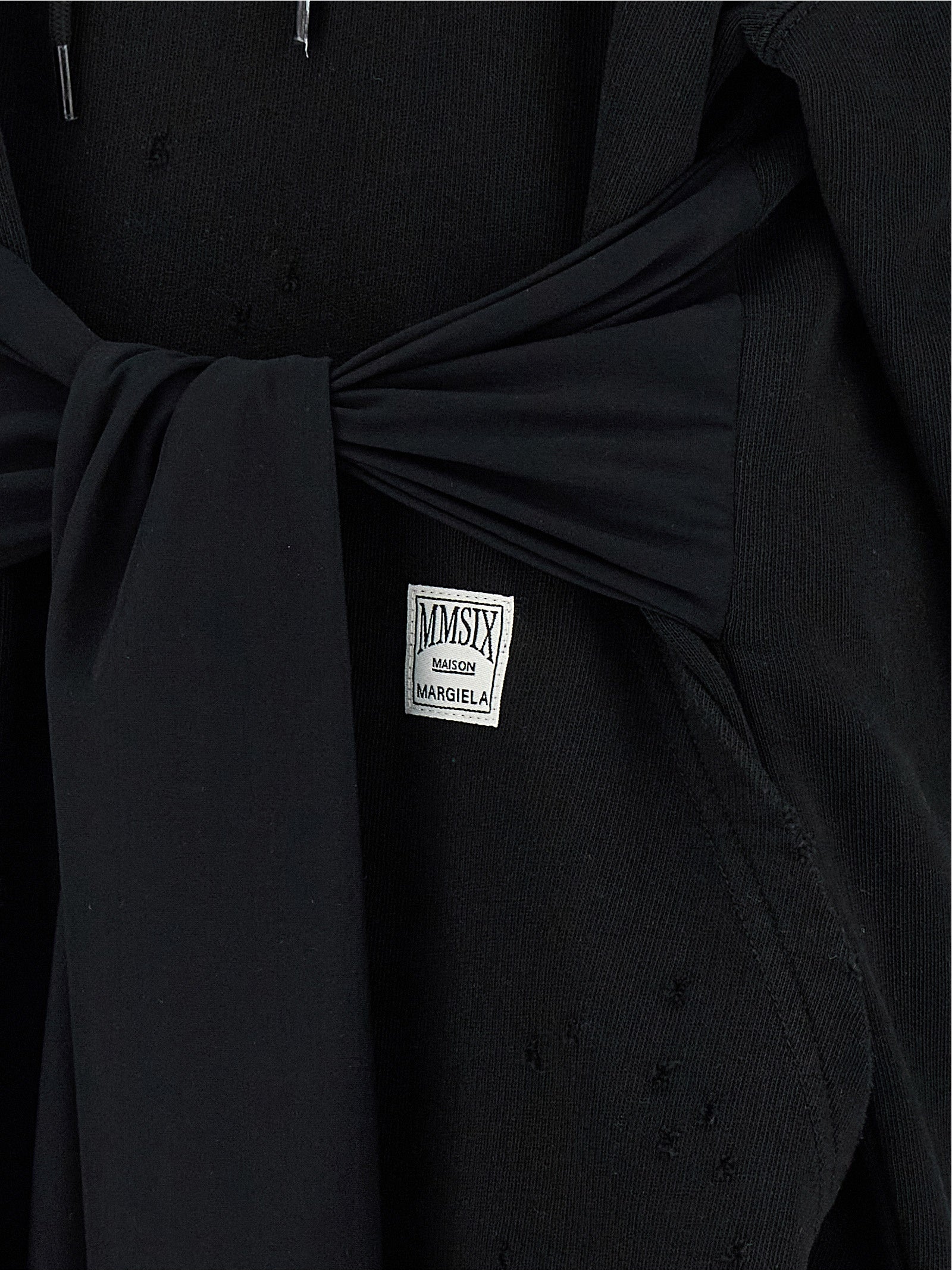 MM6 Maison Margiela Schwarzes kurzes Baumwollkleid