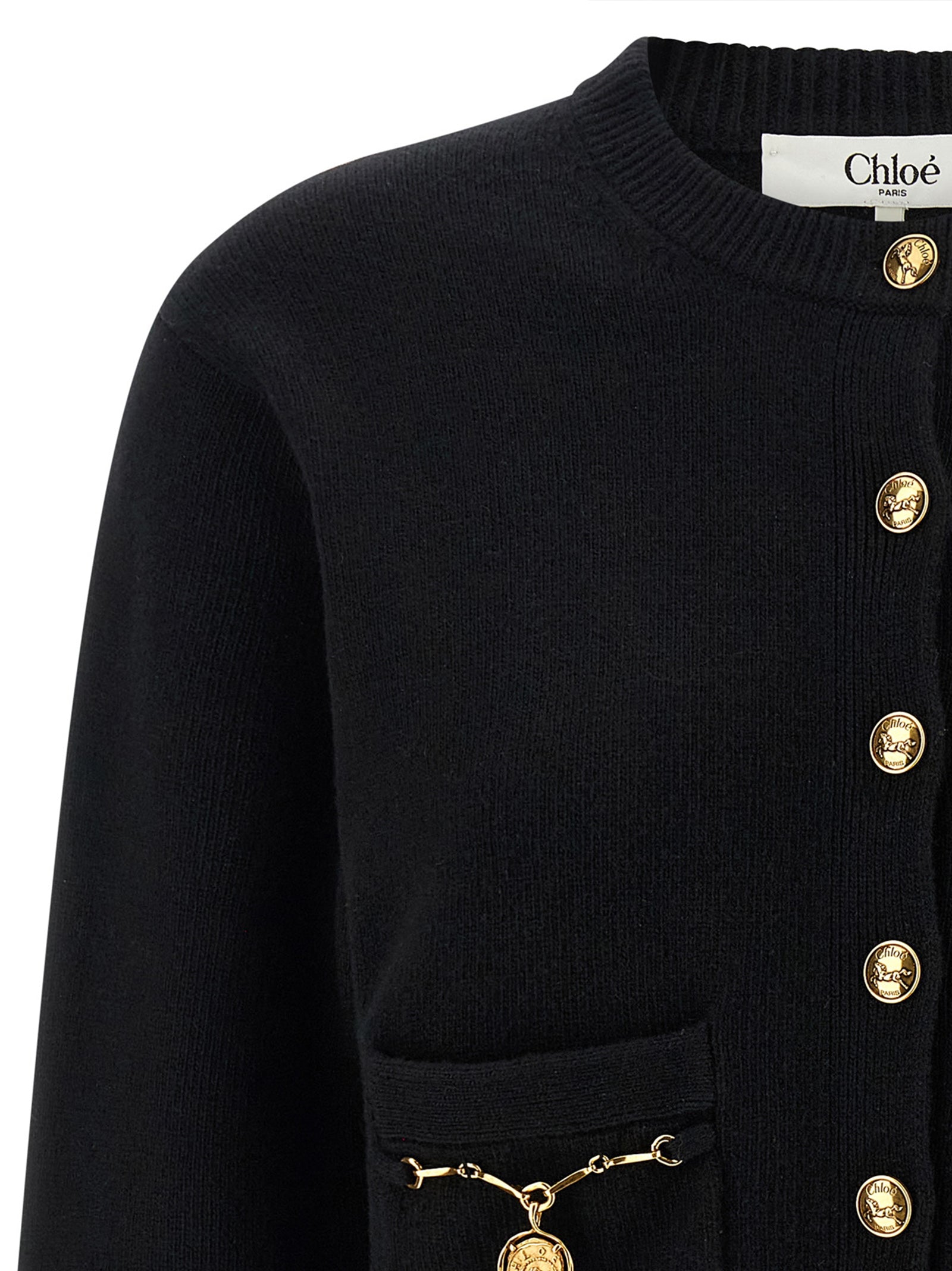 Chloé Schwarzer Wollcardigan