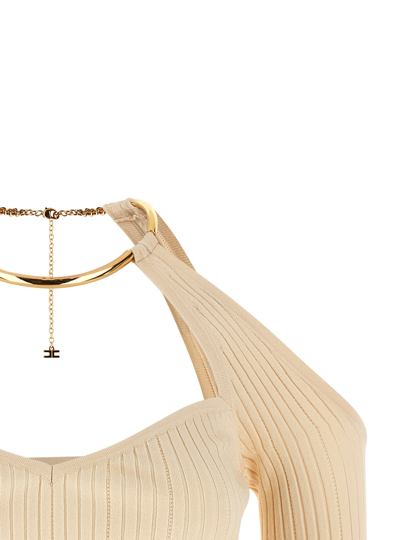 Elisabetta Franchi Beige Viskose Cardigan