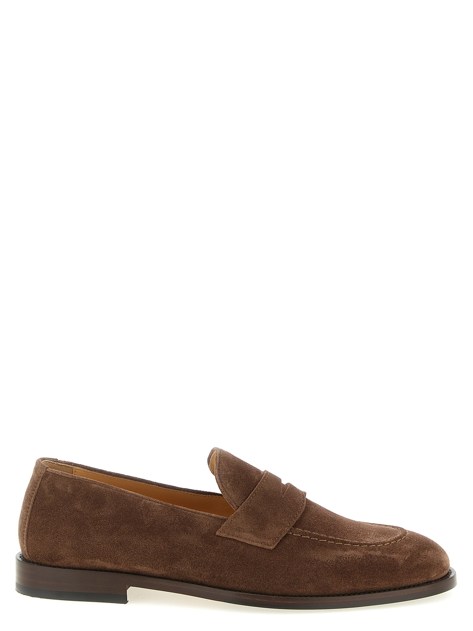 Brunello Cucinelli Braune Kalbsleder-Slipper