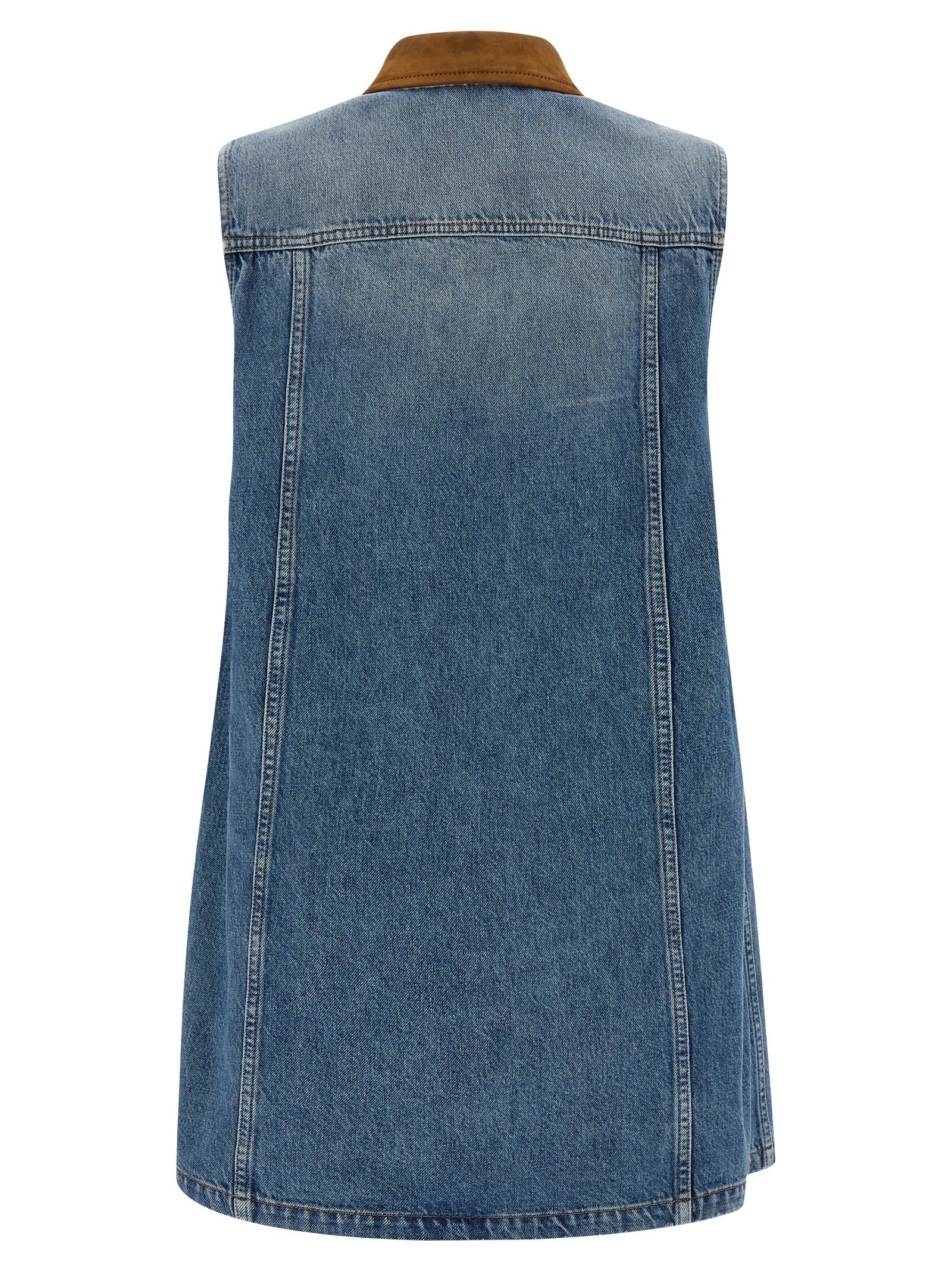 Versace Kurzes blaues Baumwollkleid
