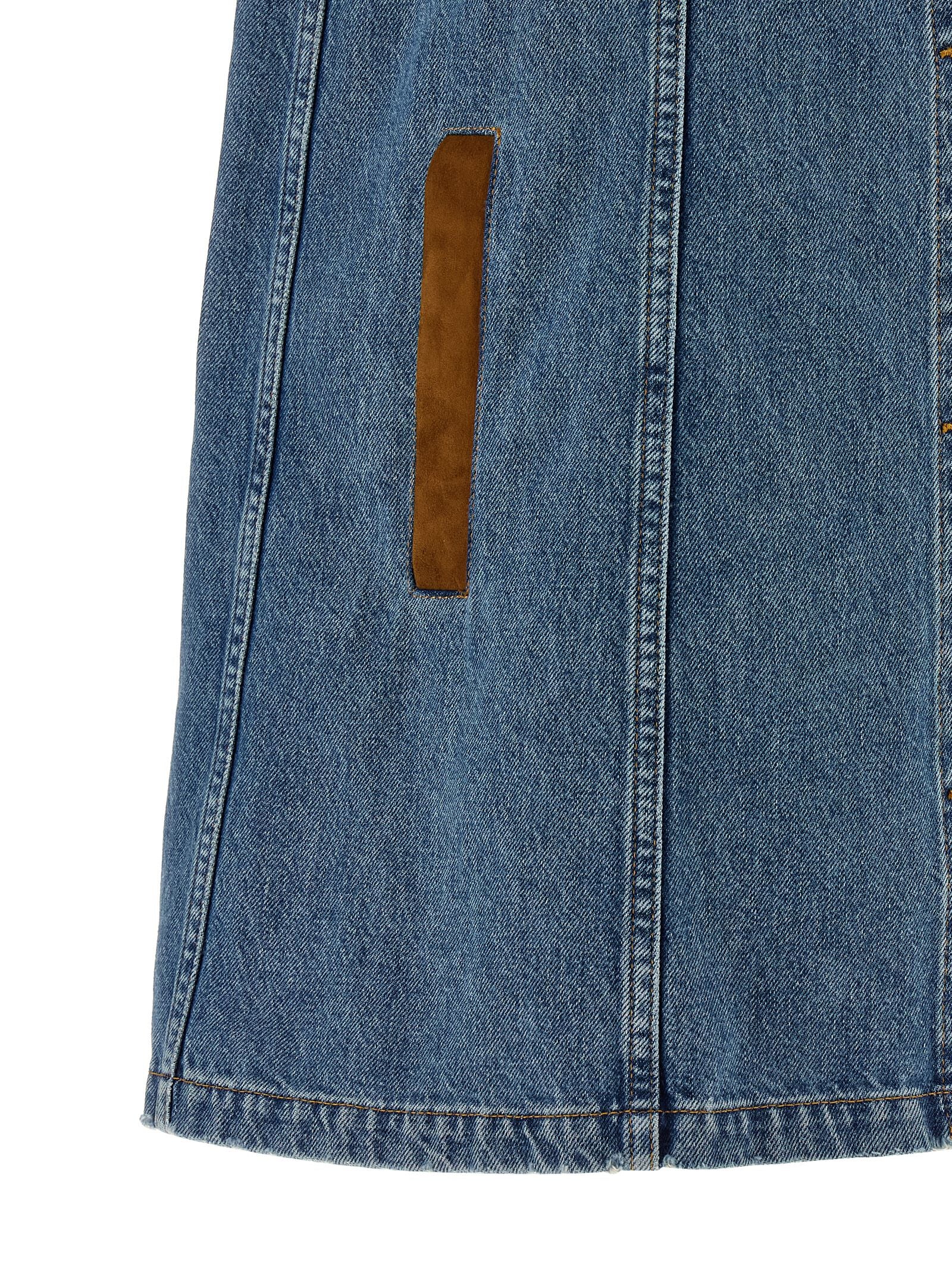 Versace Kurzes blaues Baumwollkleid
