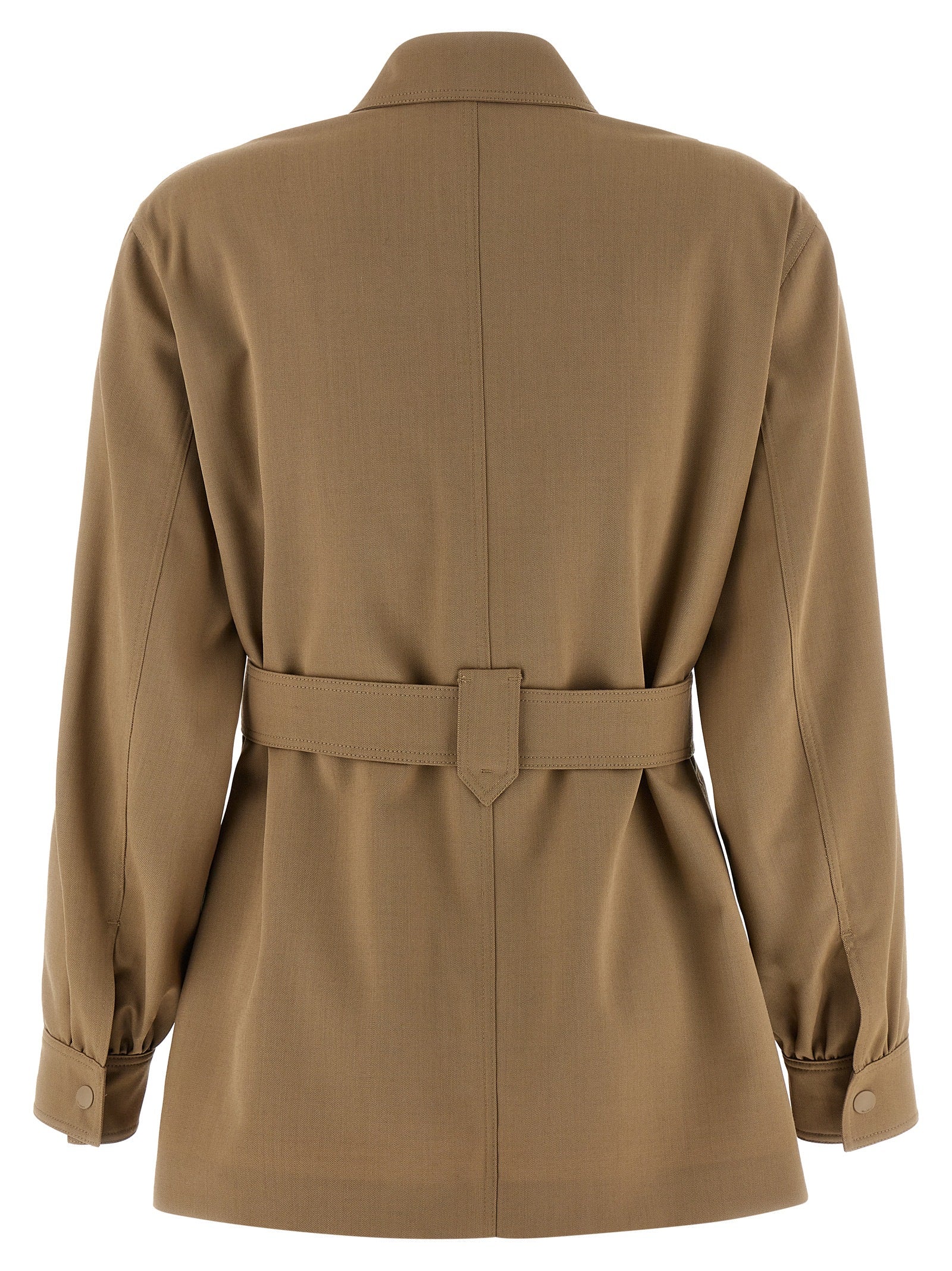 Max Mara Bluse aus reiner Schurwolle in Beige