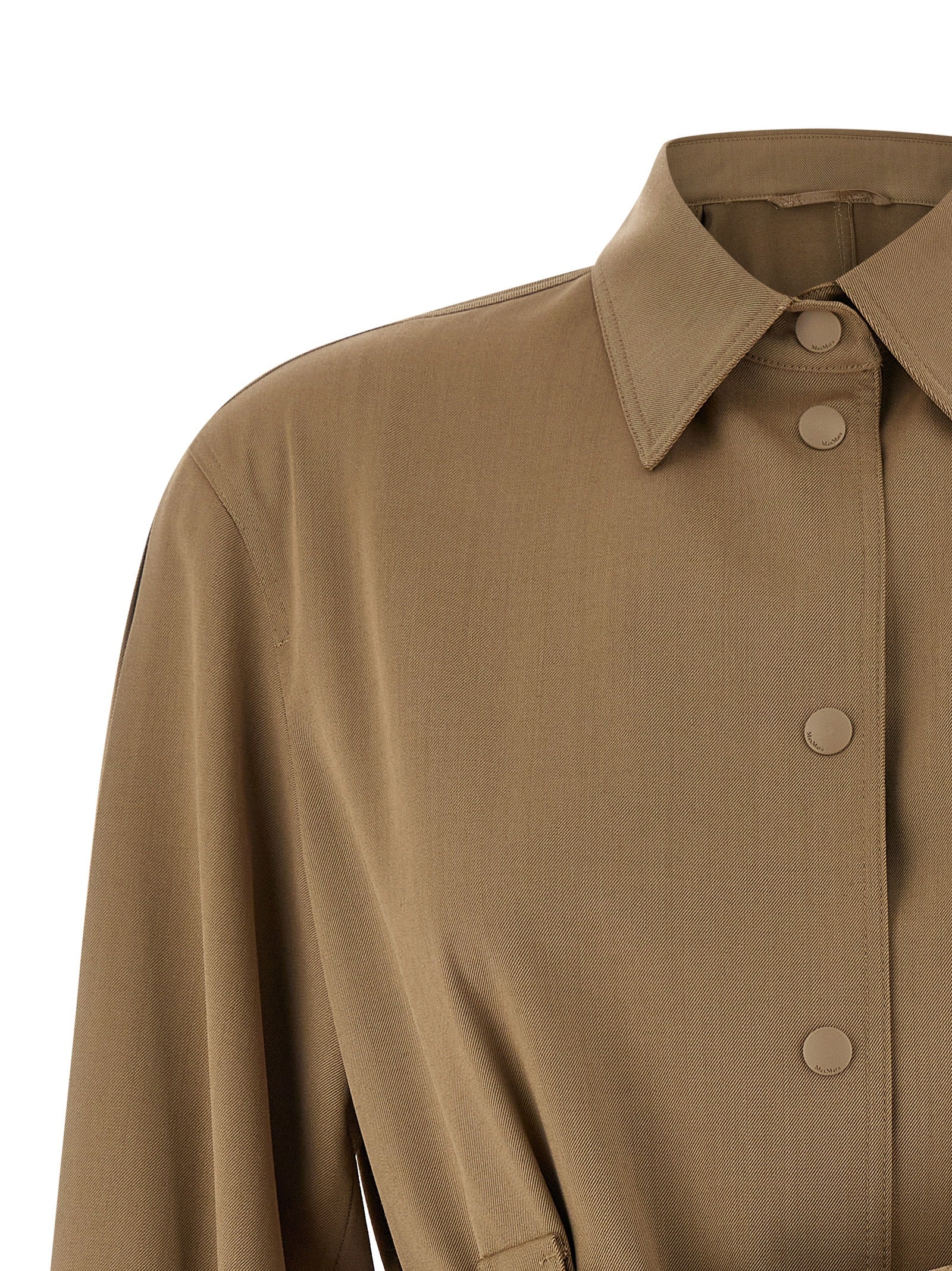 Max Mara Bluse aus reiner Schurwolle in Beige