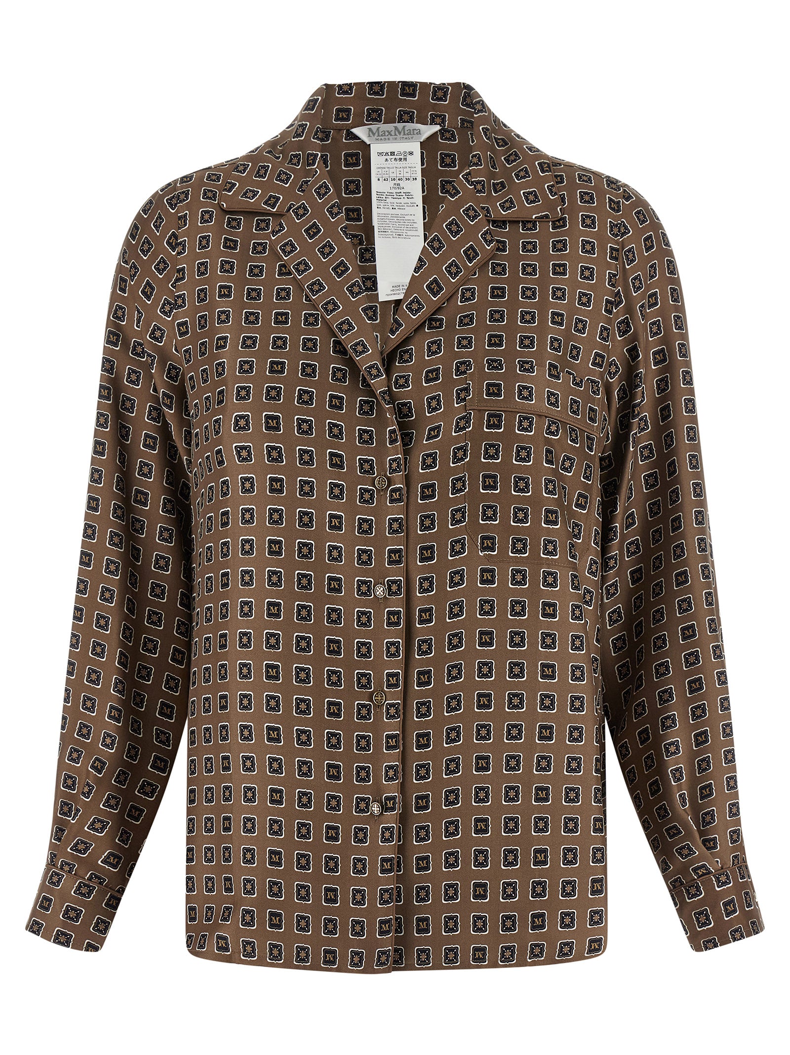 Max Mara Braune Seidenbluse