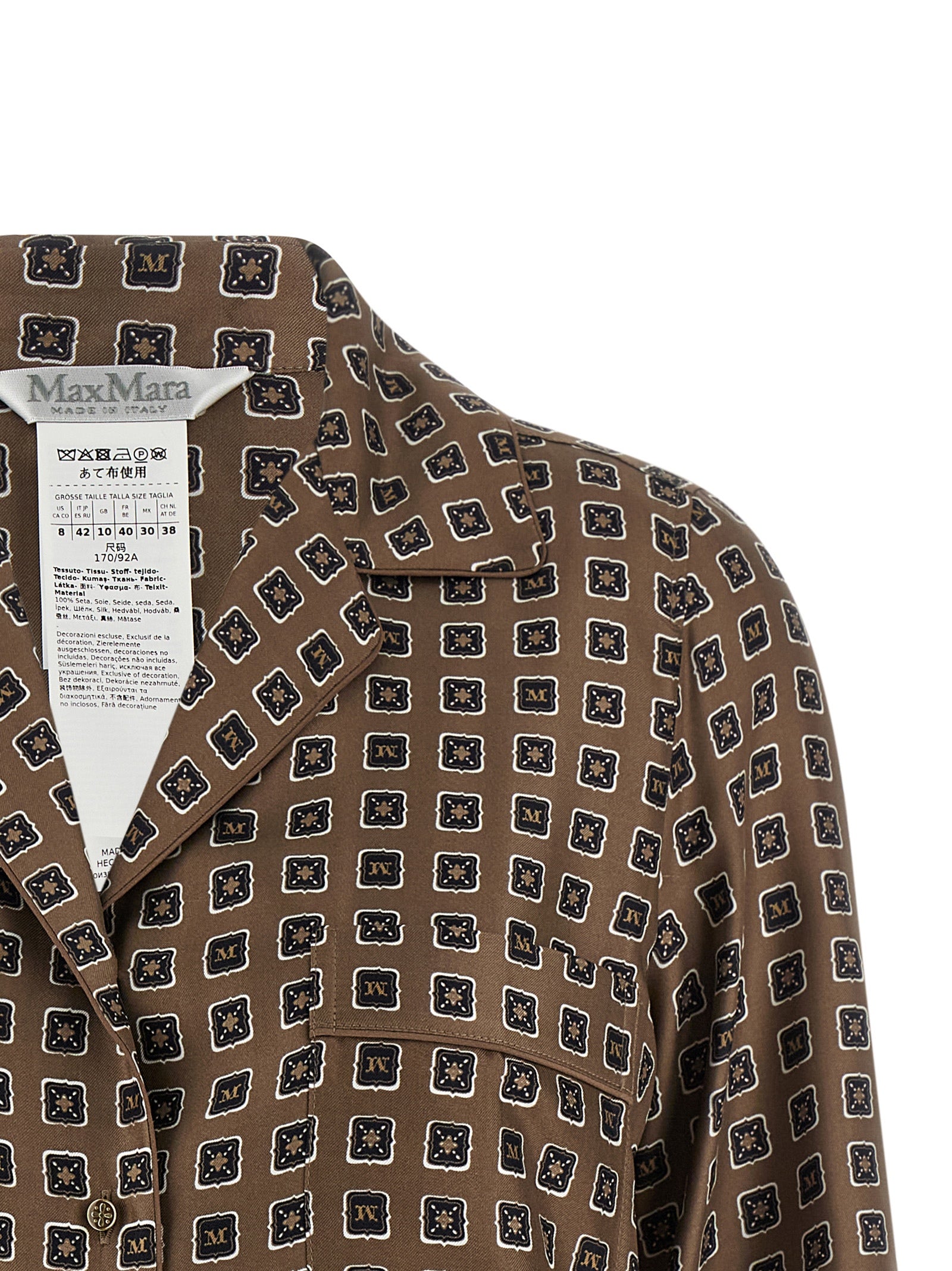 Max Mara Braune Seidenbluse
