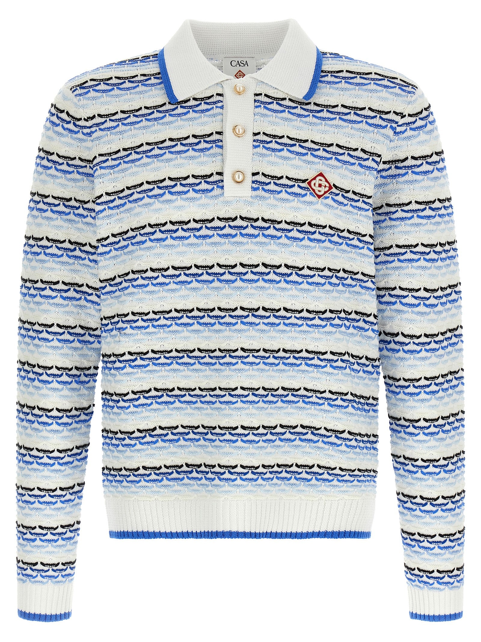 Casablanca Blaues Baumwoll-Polohemd