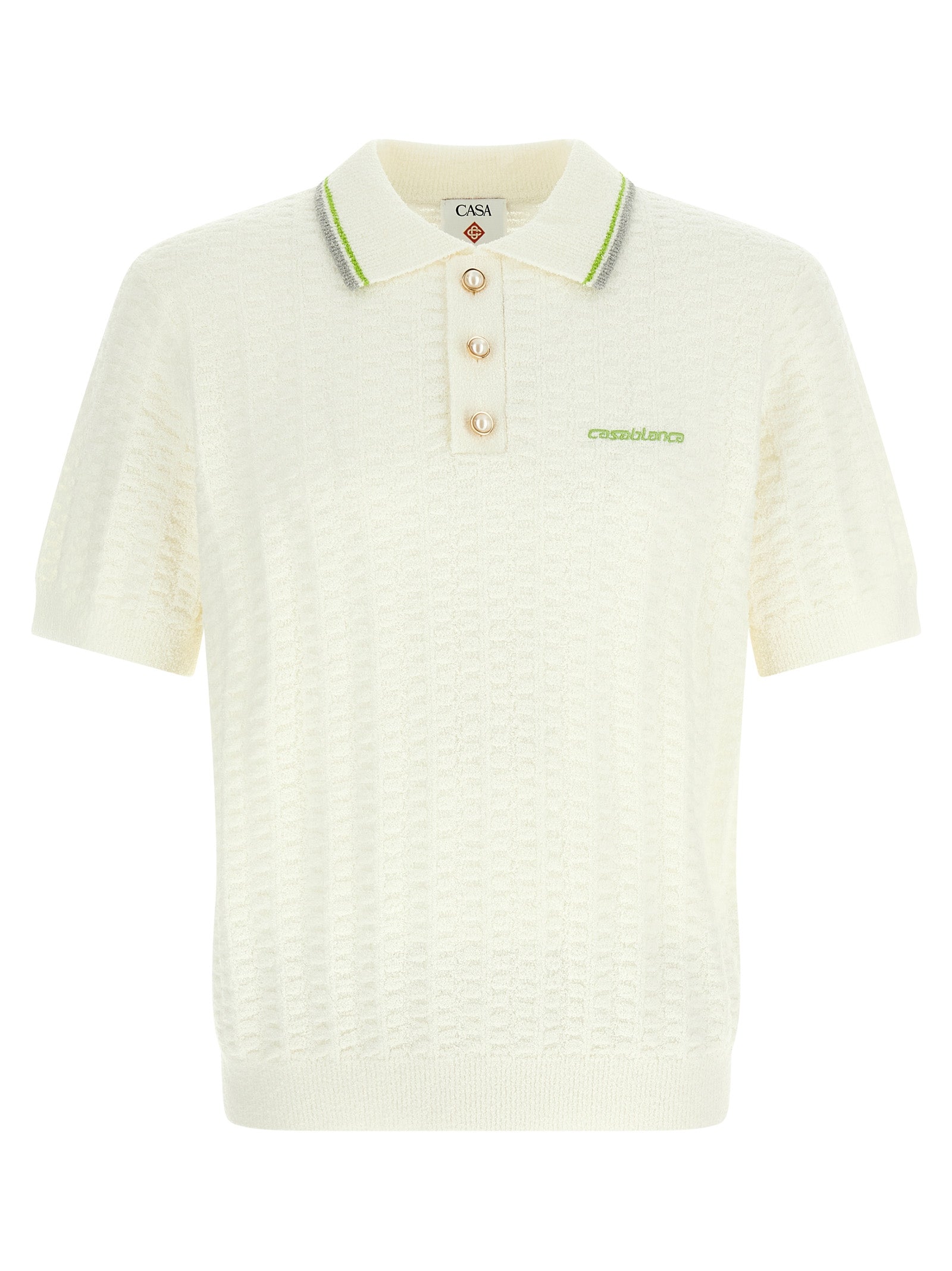 Casablanca Weißes Poloshirt aus Baumwolle