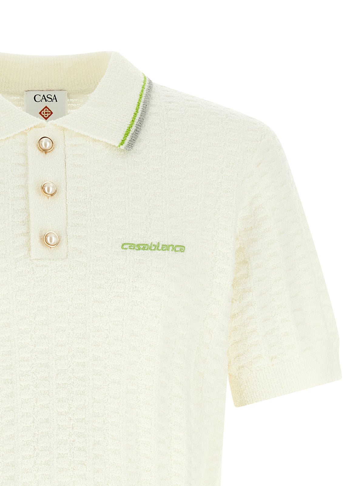 Casablanca Weißes Poloshirt aus Baumwolle