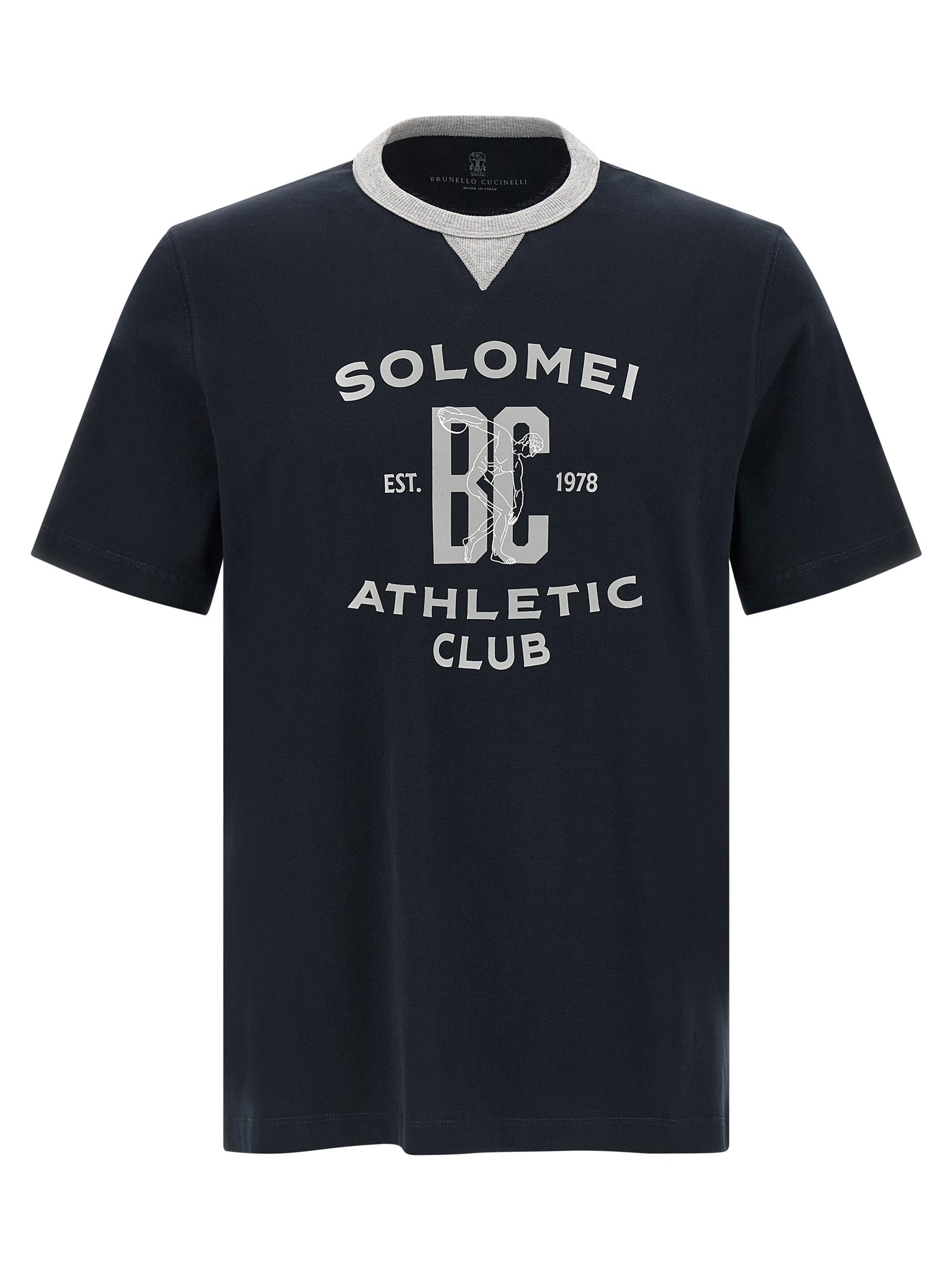 Brunello Cucinelli Blaues Baumwoll-T-Shirt