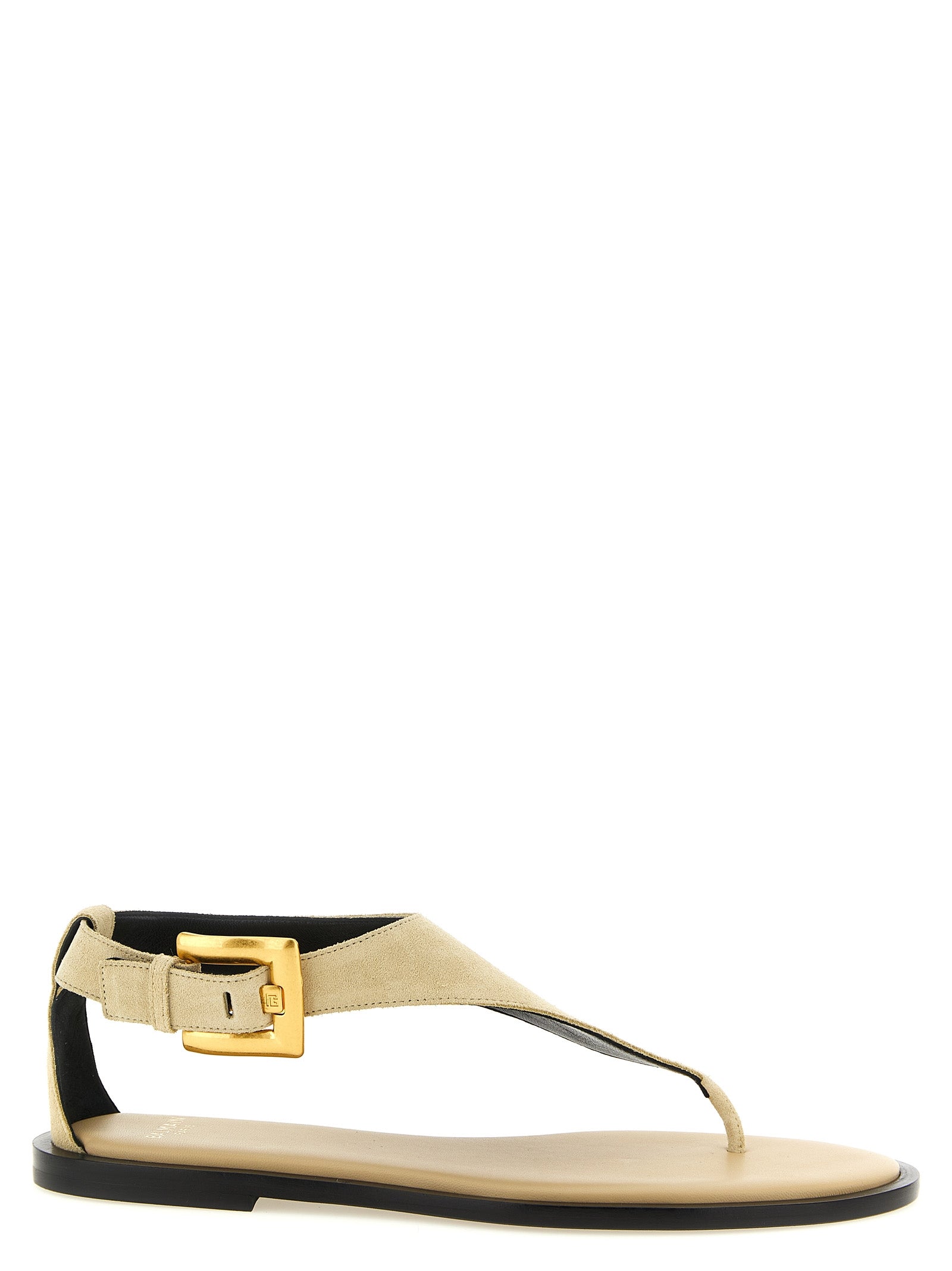 Balmain Beige Kalbsleder Sandalen