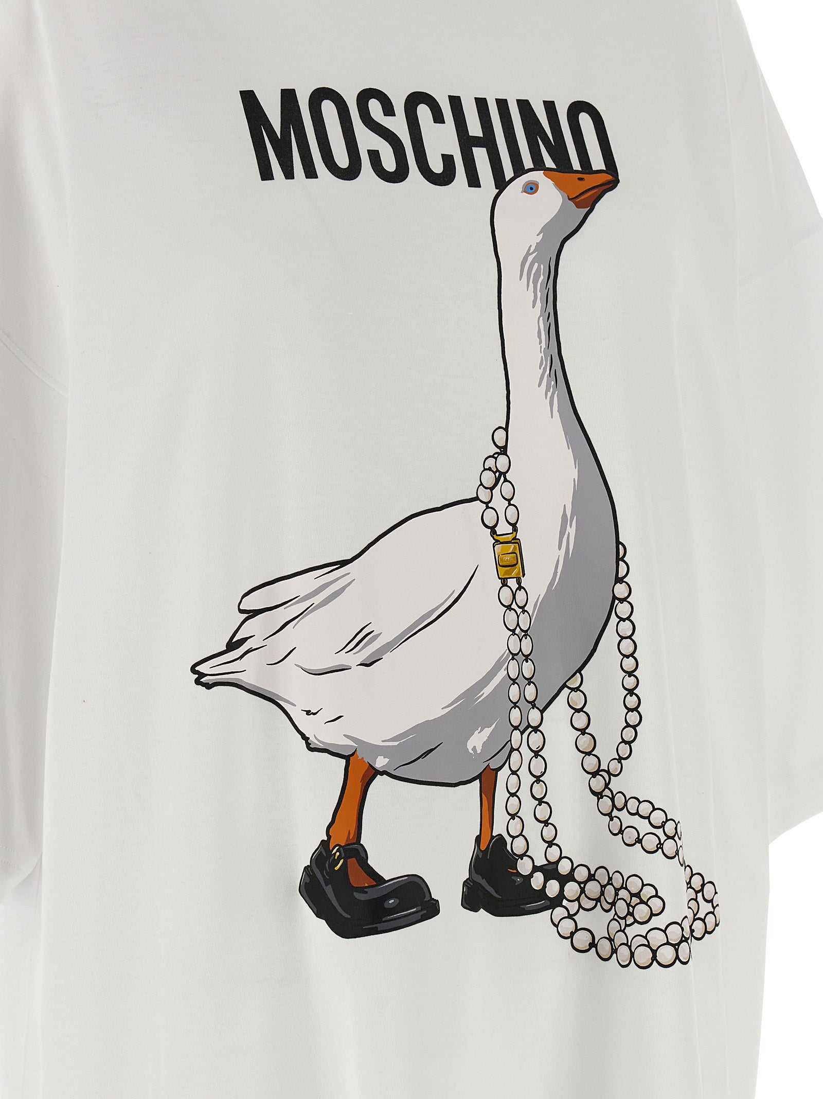 Moschino Weißes Baumwoll-Kurzkleid