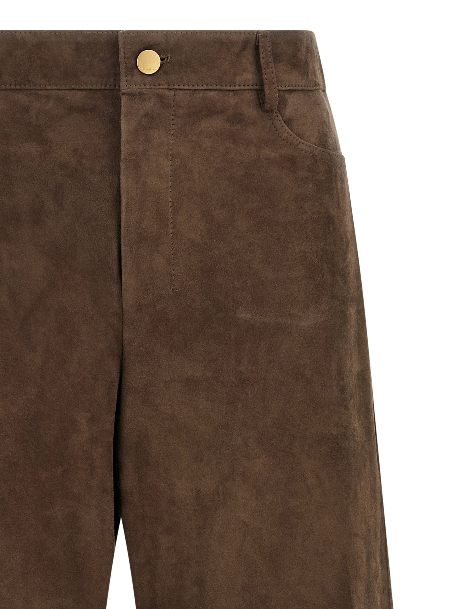 'S Max Mara Braune Lammleder-Freizeithose
