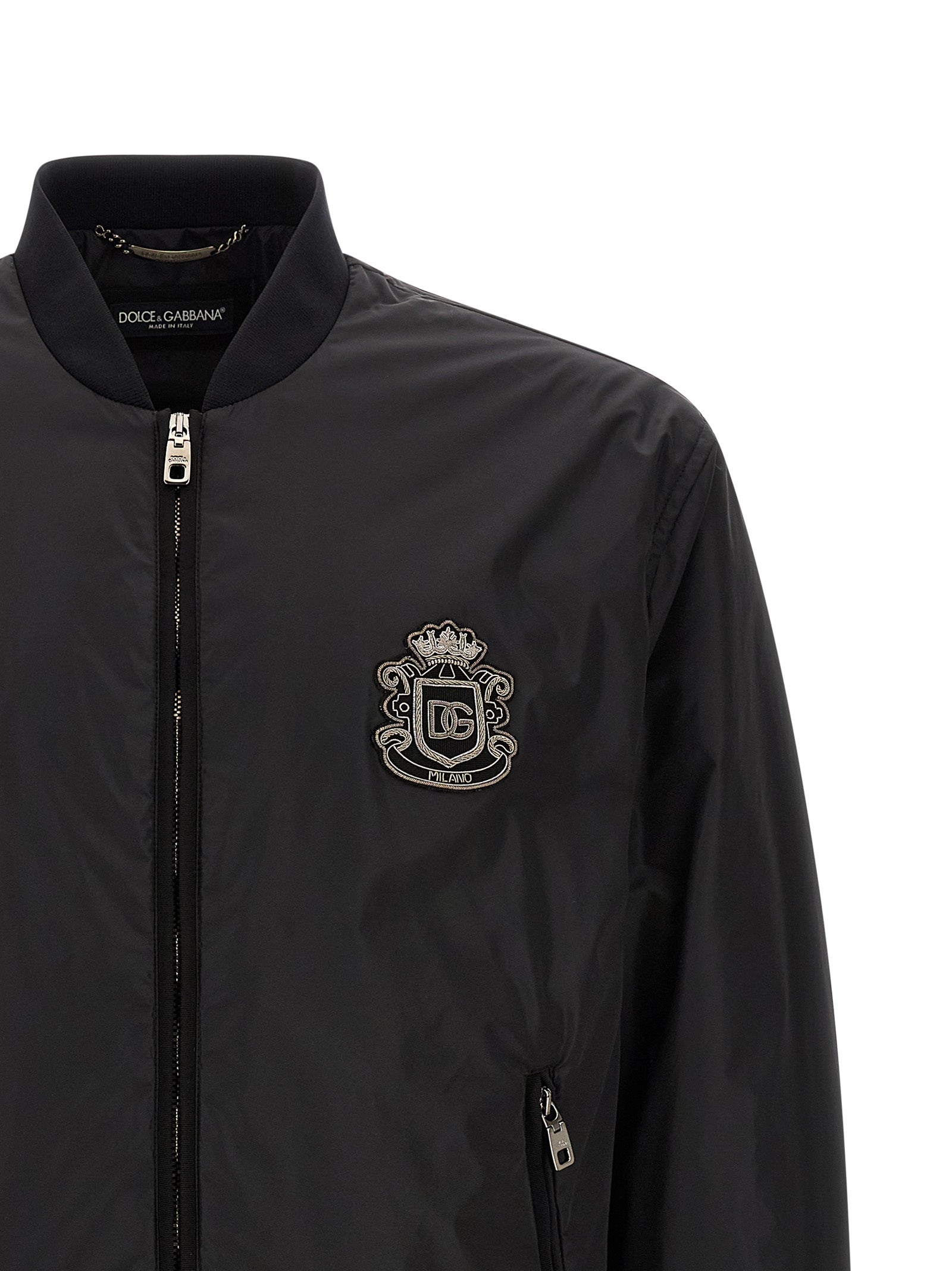 Dolce & Gabbana Schwarzer Bomber aus Polyamid