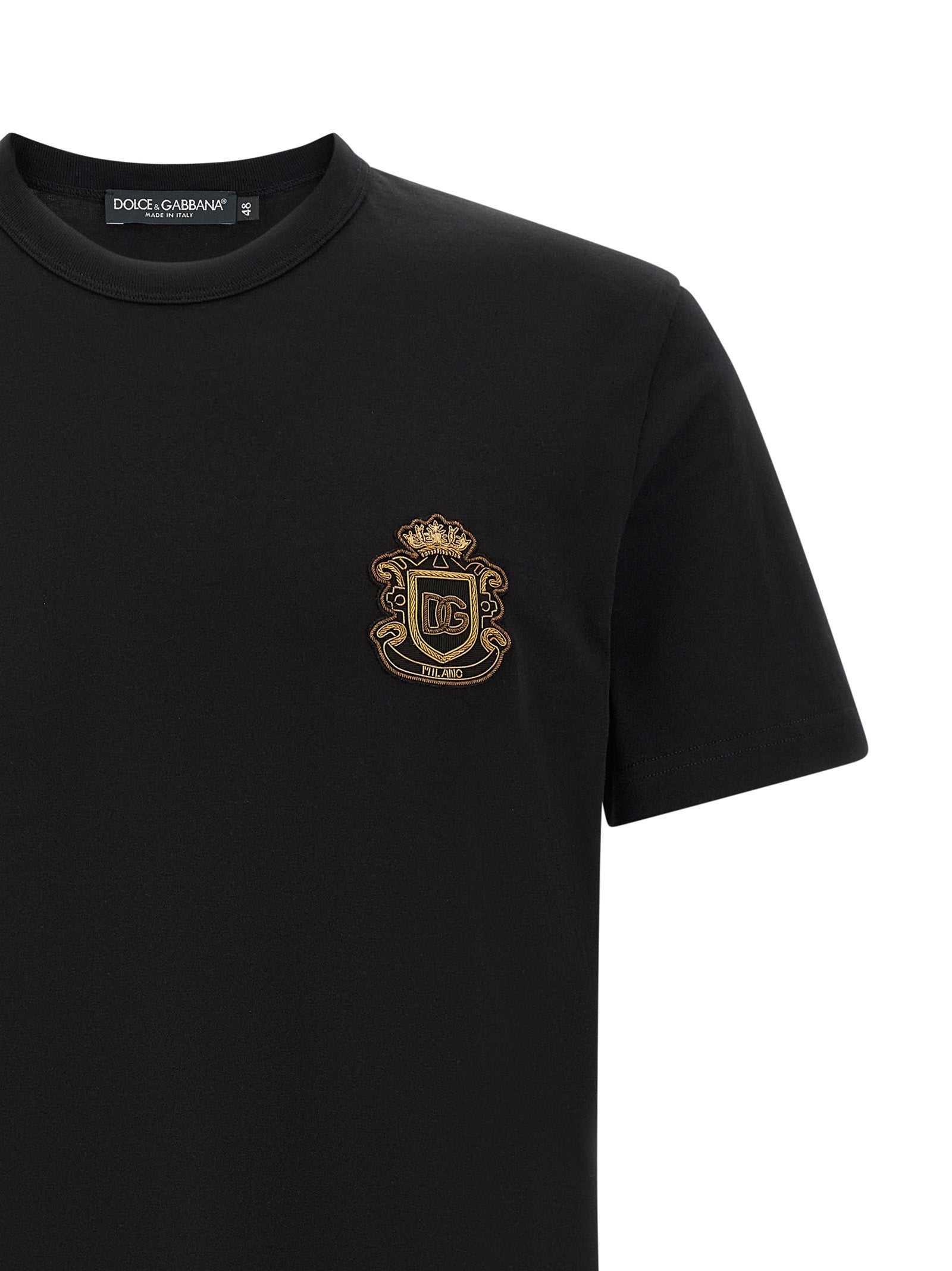 Dolce & Gabbana Schwarzes Baumwoll-T-Shirt