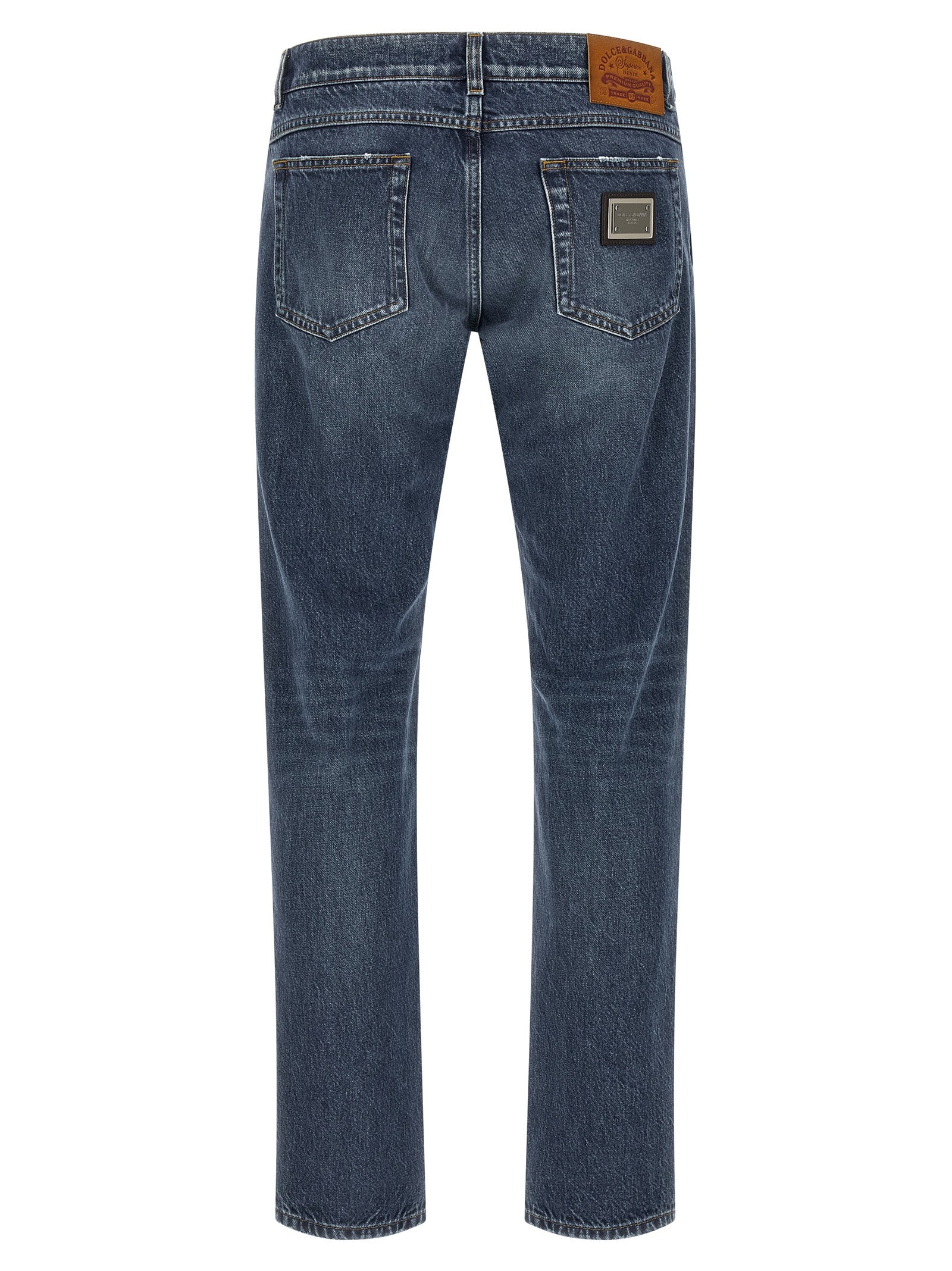 Dolce & Gabbana Blaue Jeans aus Baumwolle im geraden Schnitt