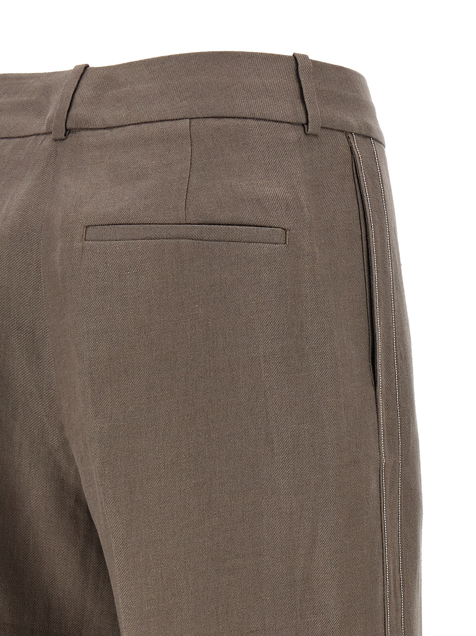 Peserico Braune Leinenhose Lässig