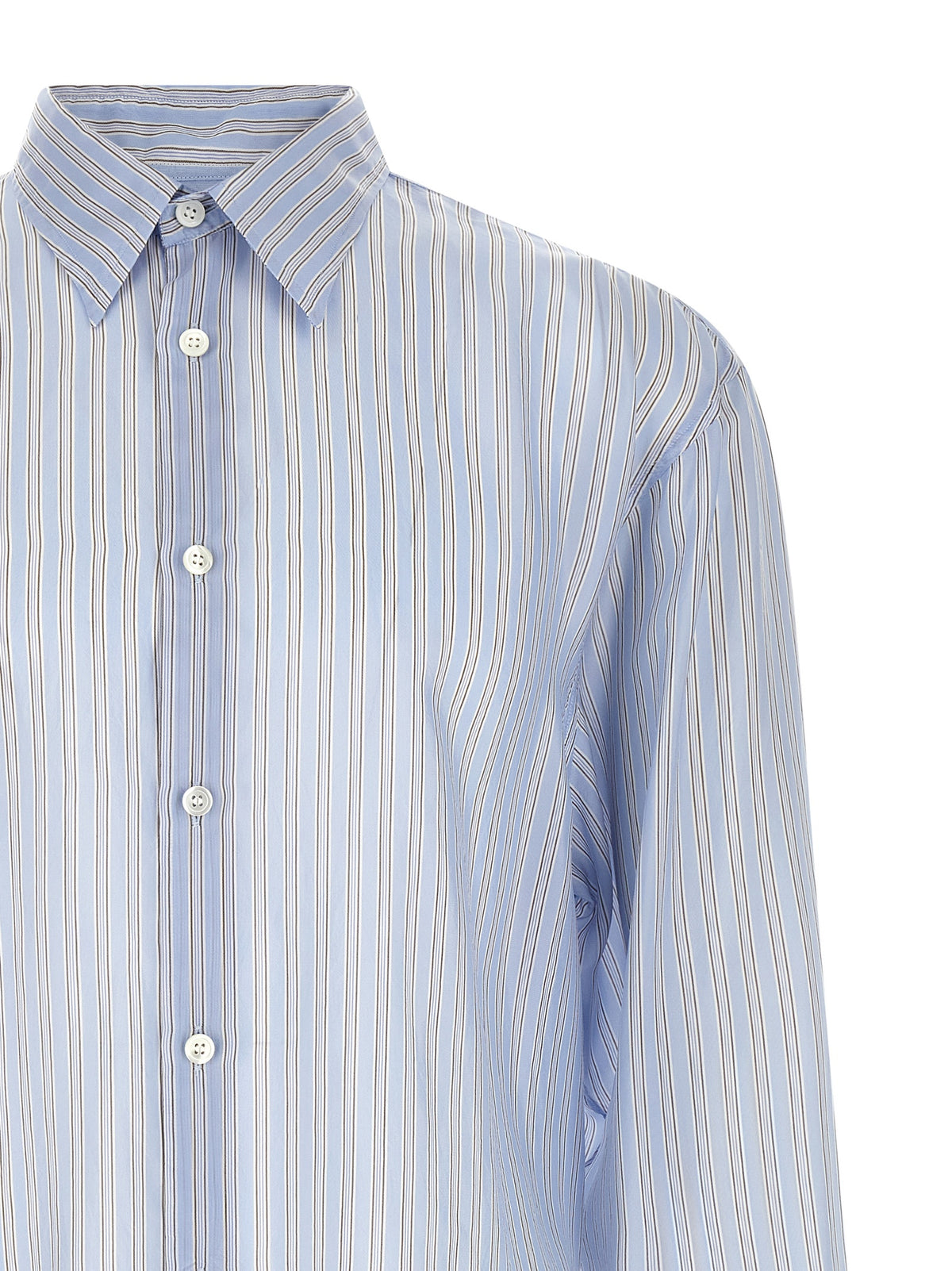 Dries Van Noten Blaue Kupferbluse