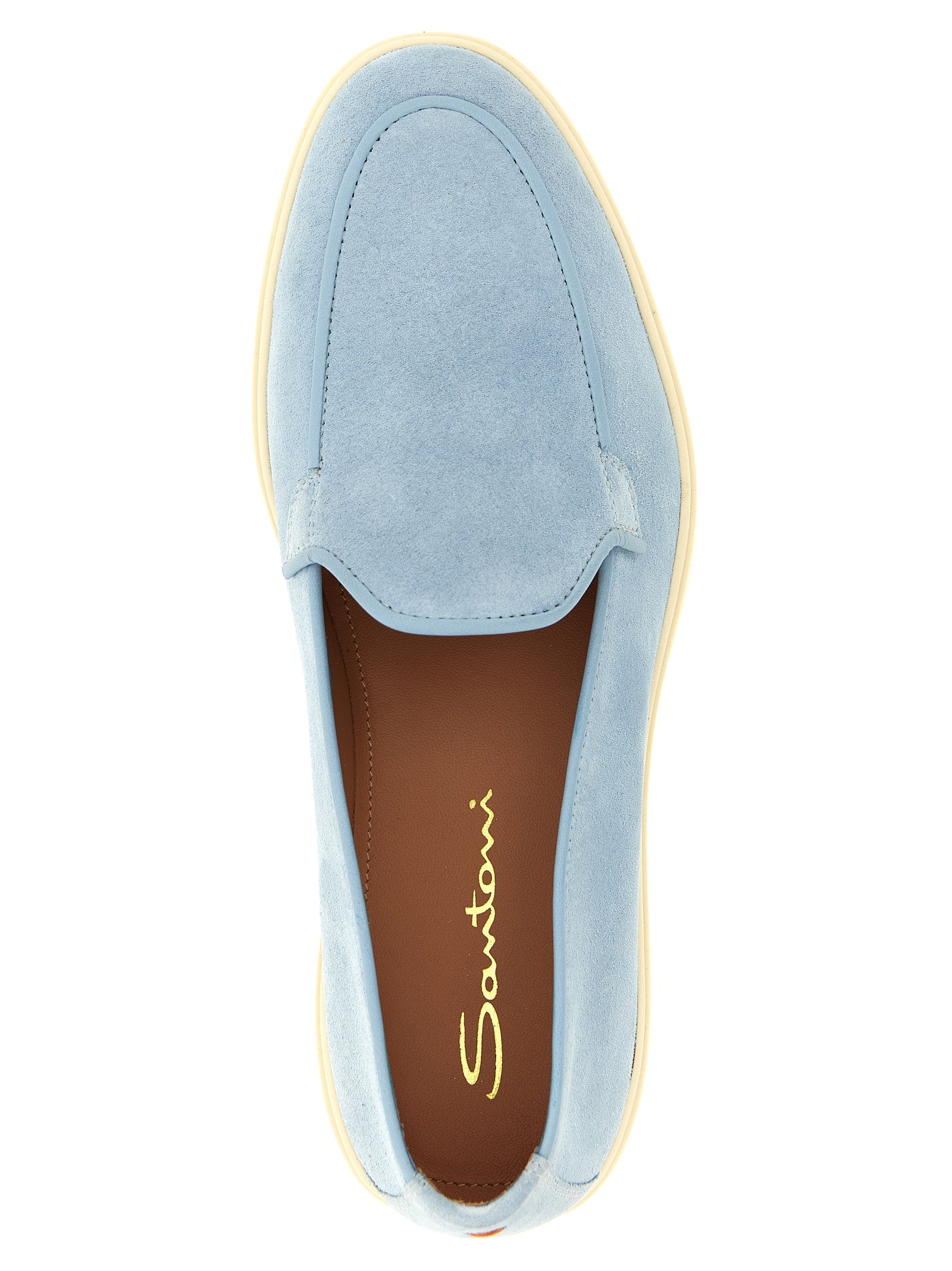 Santoni Mokassins aus blauem Kalbsleder