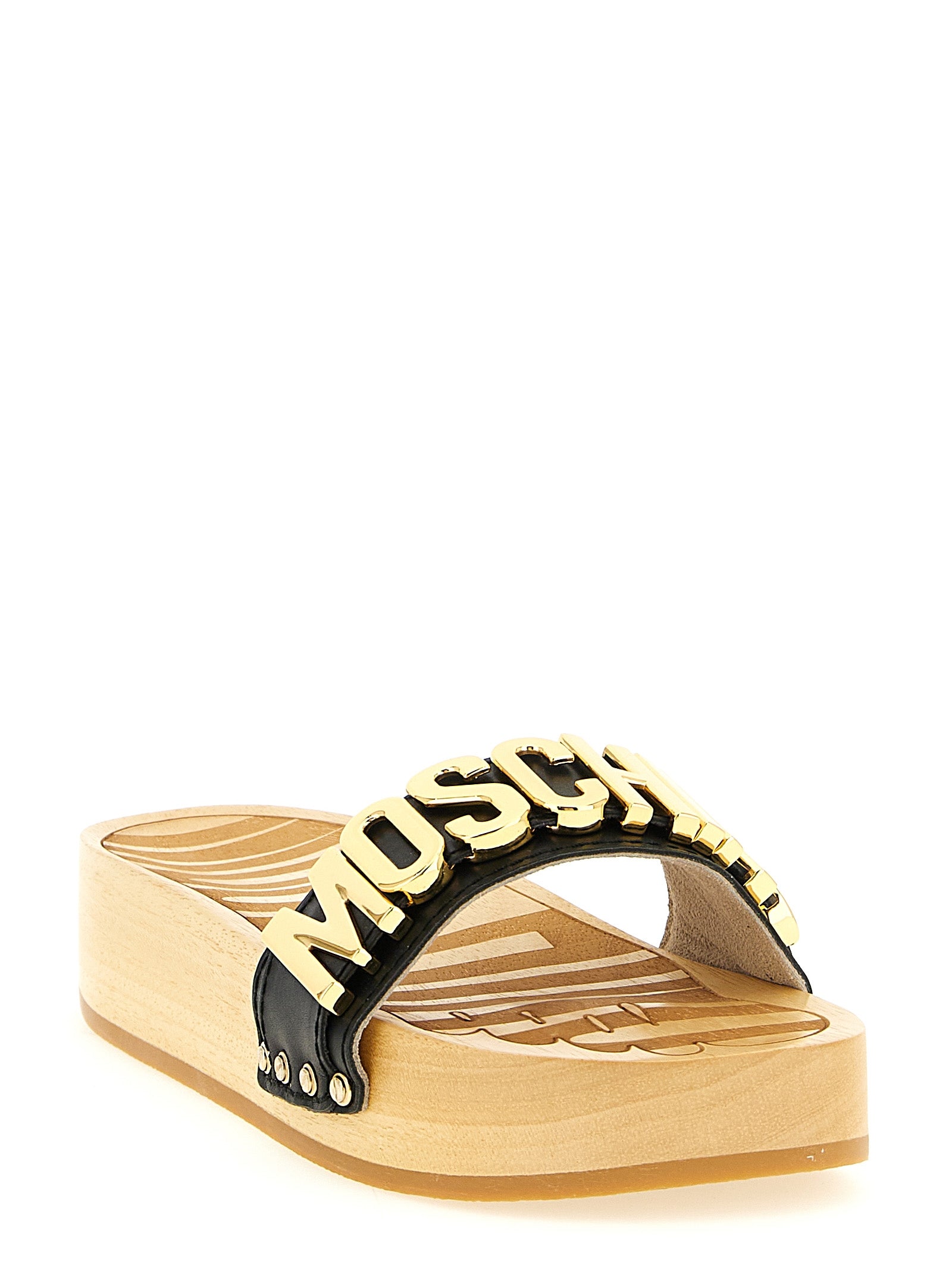 Moschino Schwarze Kalbsleder-Slipper