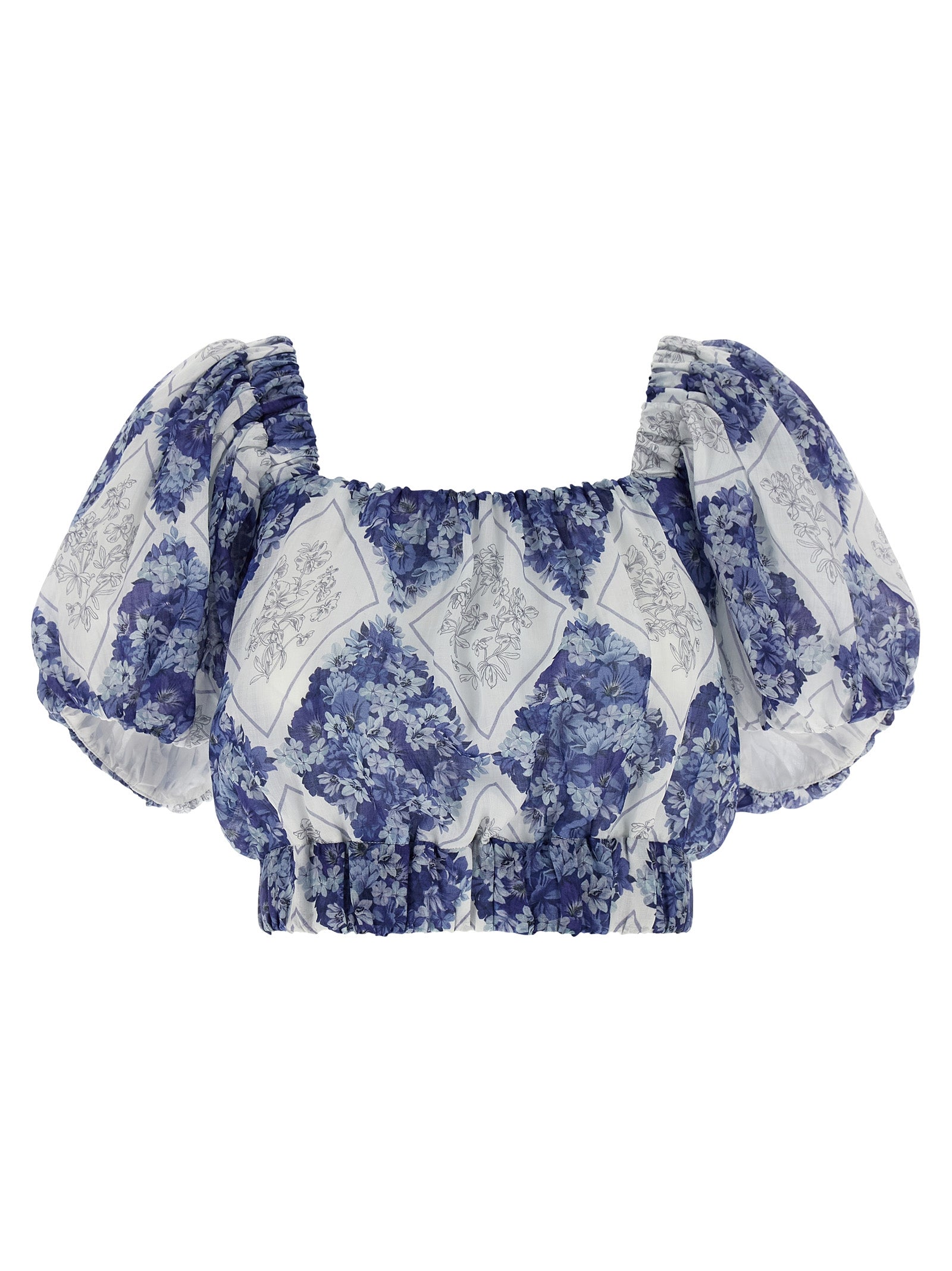 Twinset Blaue Ramie-Bluse