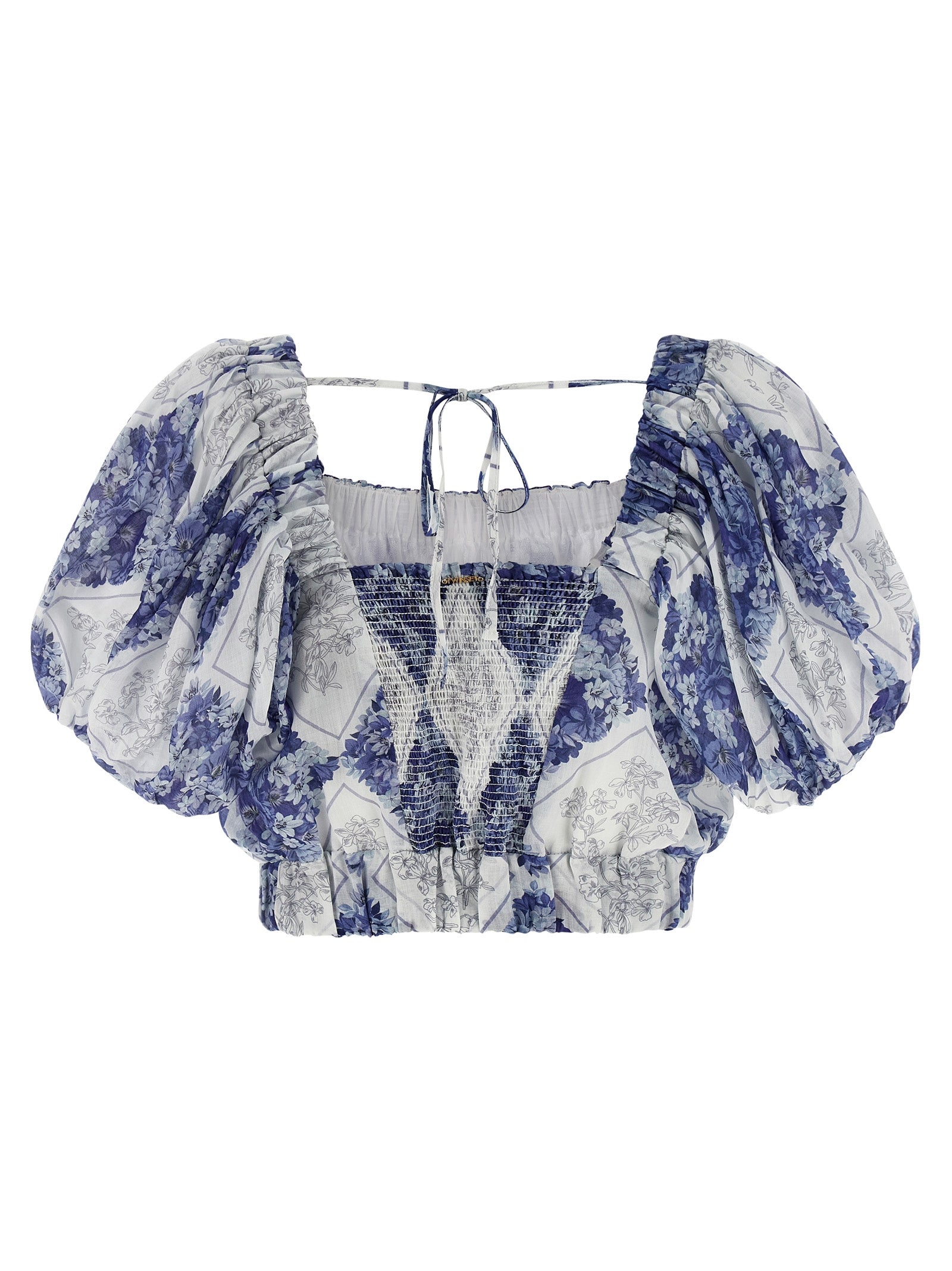 Twinset Blaue Ramie-Bluse