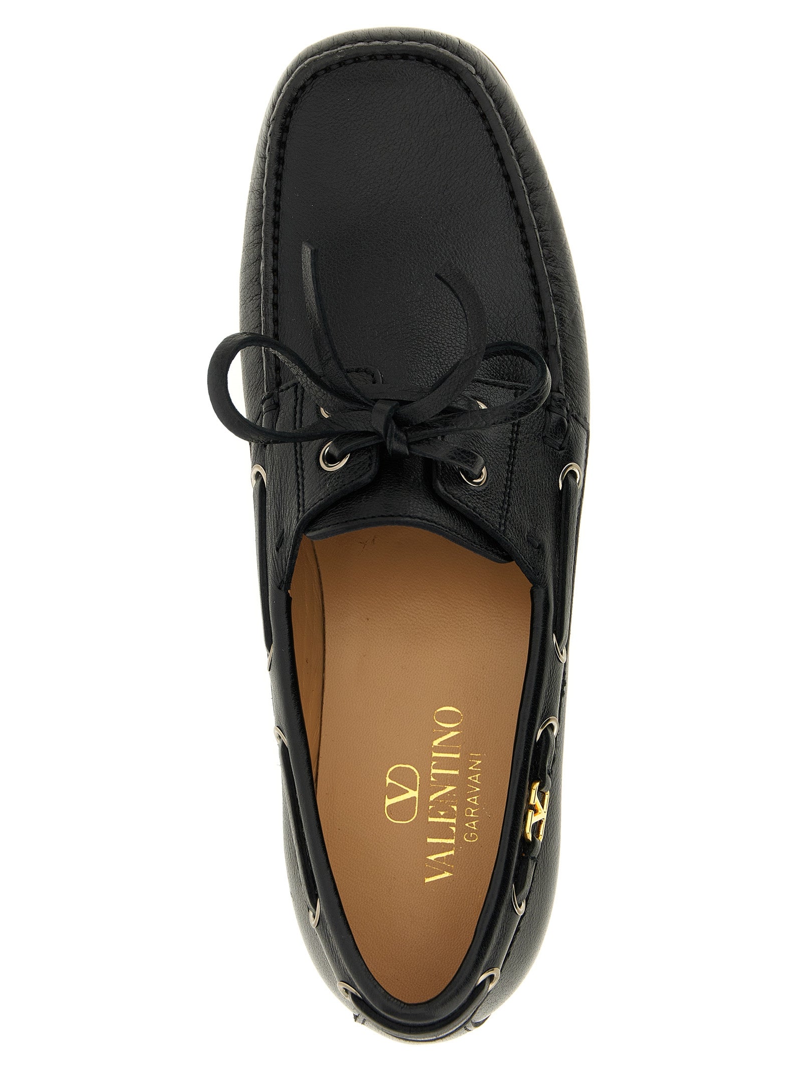 Valentino Garavani Schwarze Loafer aus Büffelleder zum Hineinschlüpfen