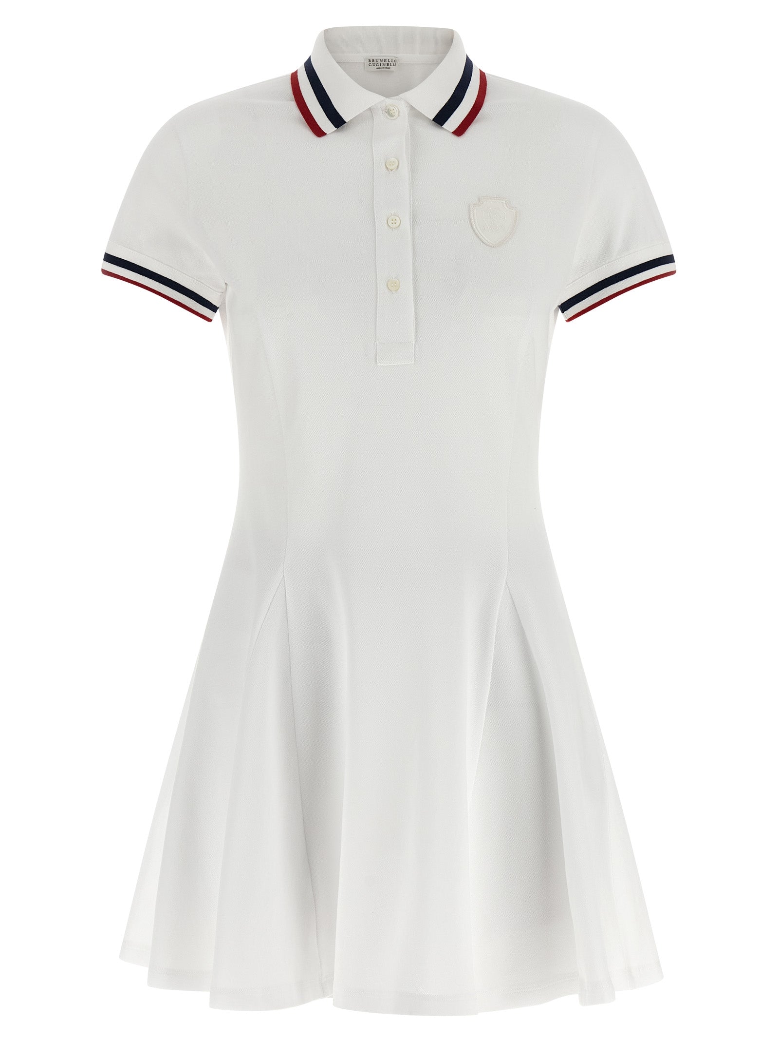 Brunello Cucinelli Weißes Baumwoll-Kurzkleid