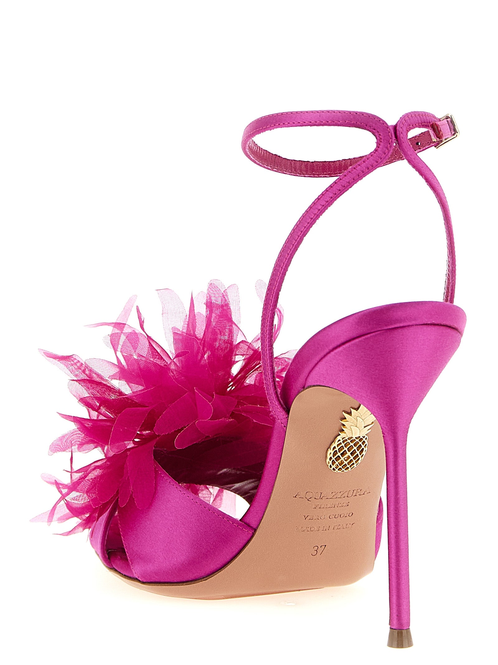 Aquazzura Fuchsia Textil-Stiletto-Sandalen