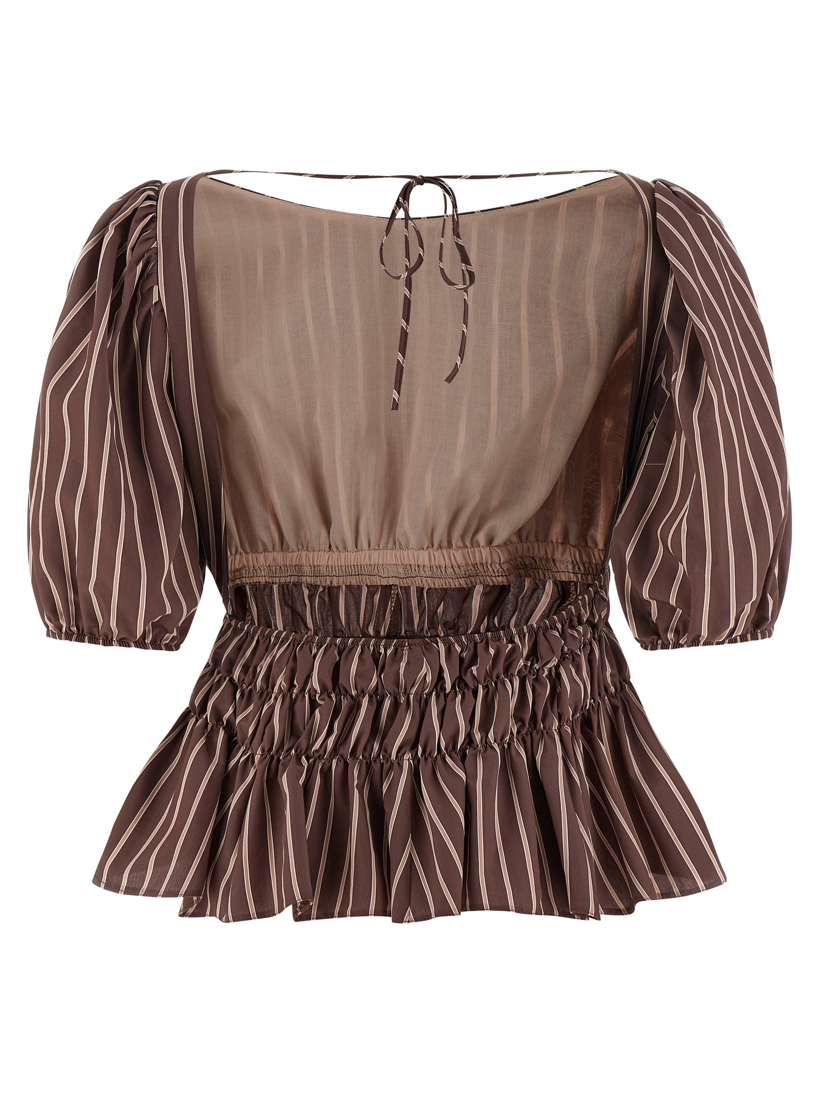 PINKO Hemdbluse mit braunem Viskose-Muster