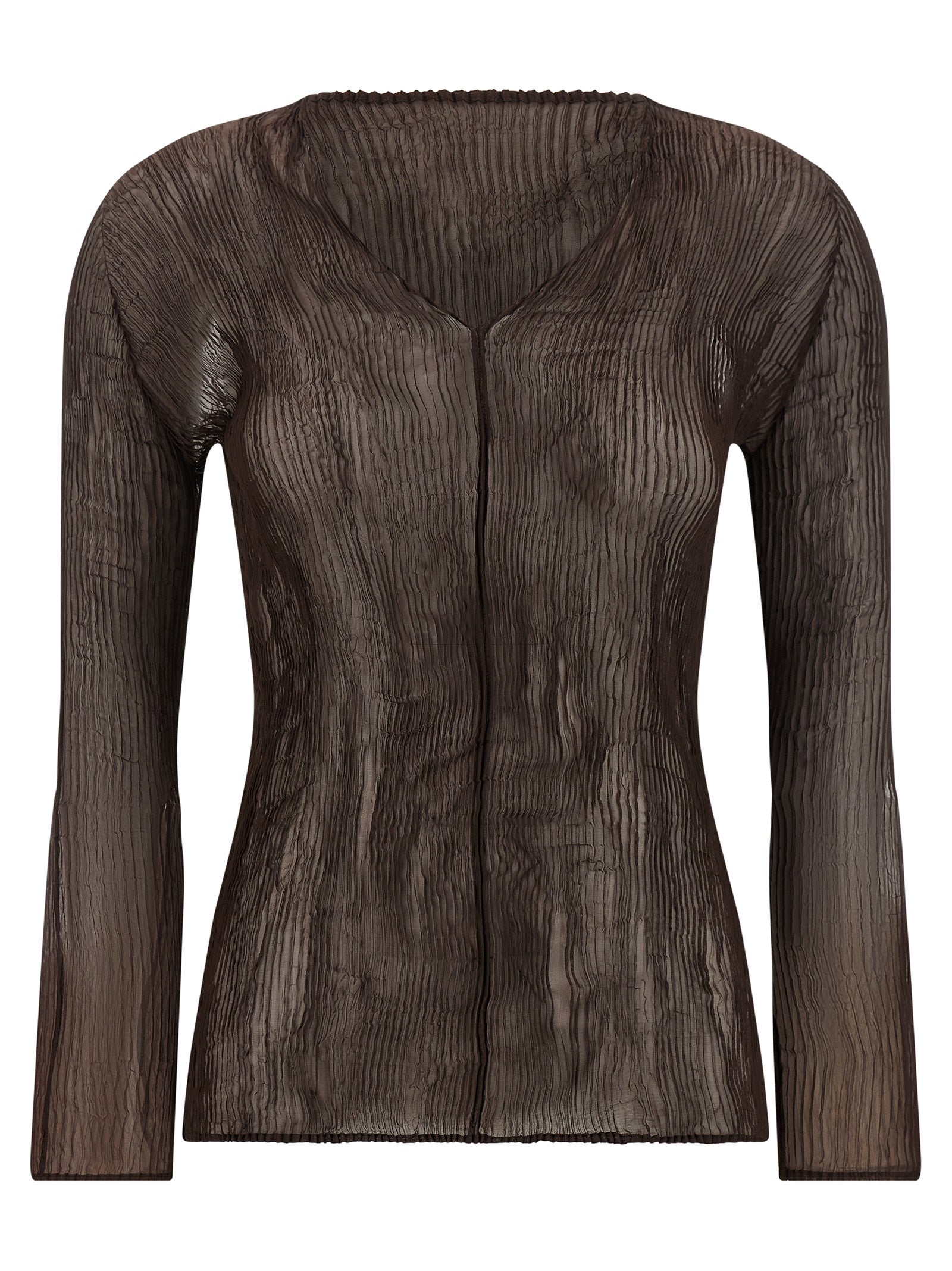 Issey Miyake Braunes Hemd aus Polyester