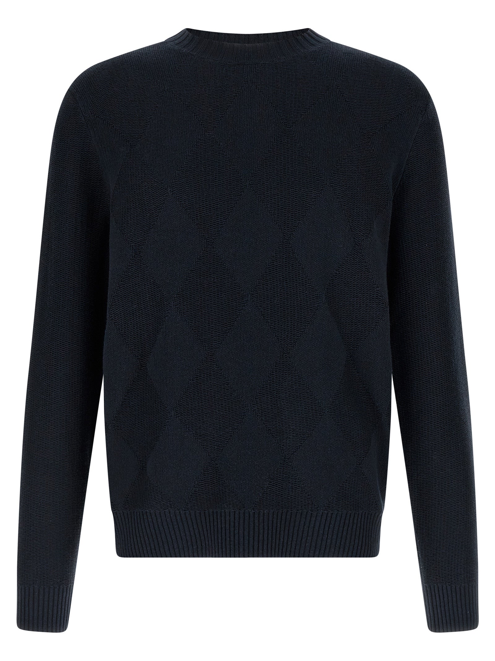 Ballantyne Blauer Baumwollcardigan