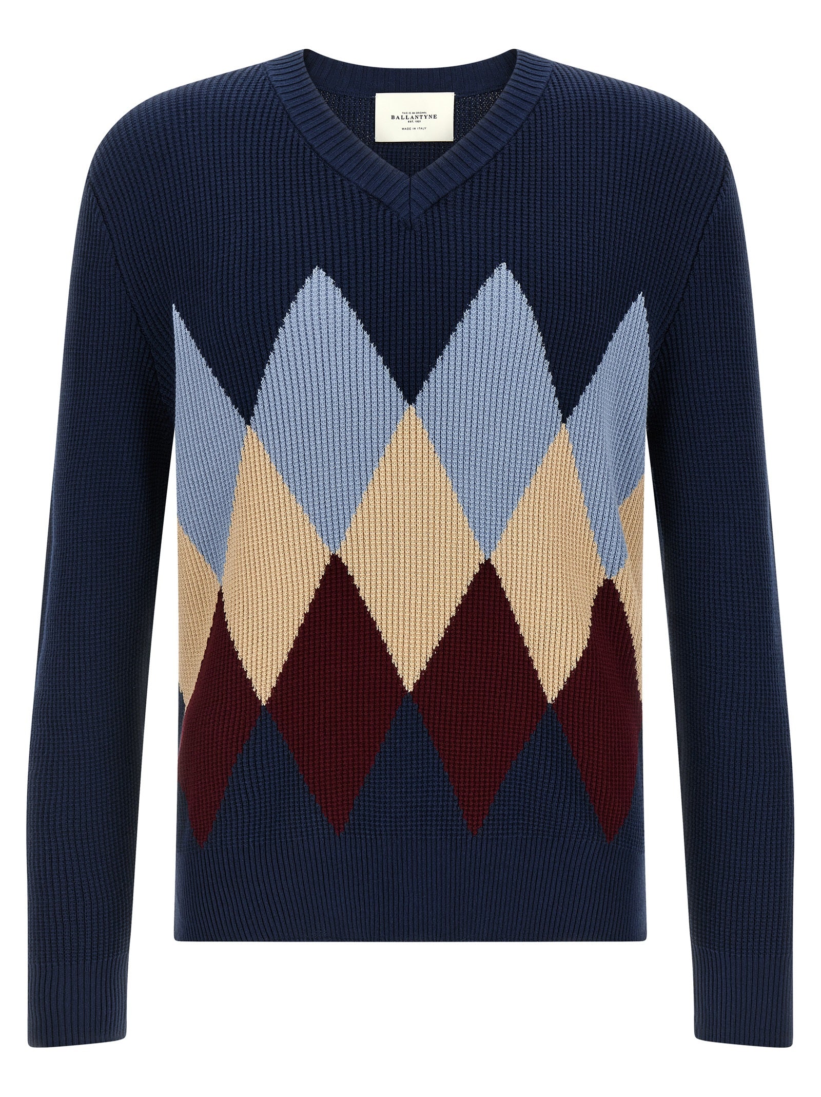 Ballantyne Blauer Baumwollcardigan
