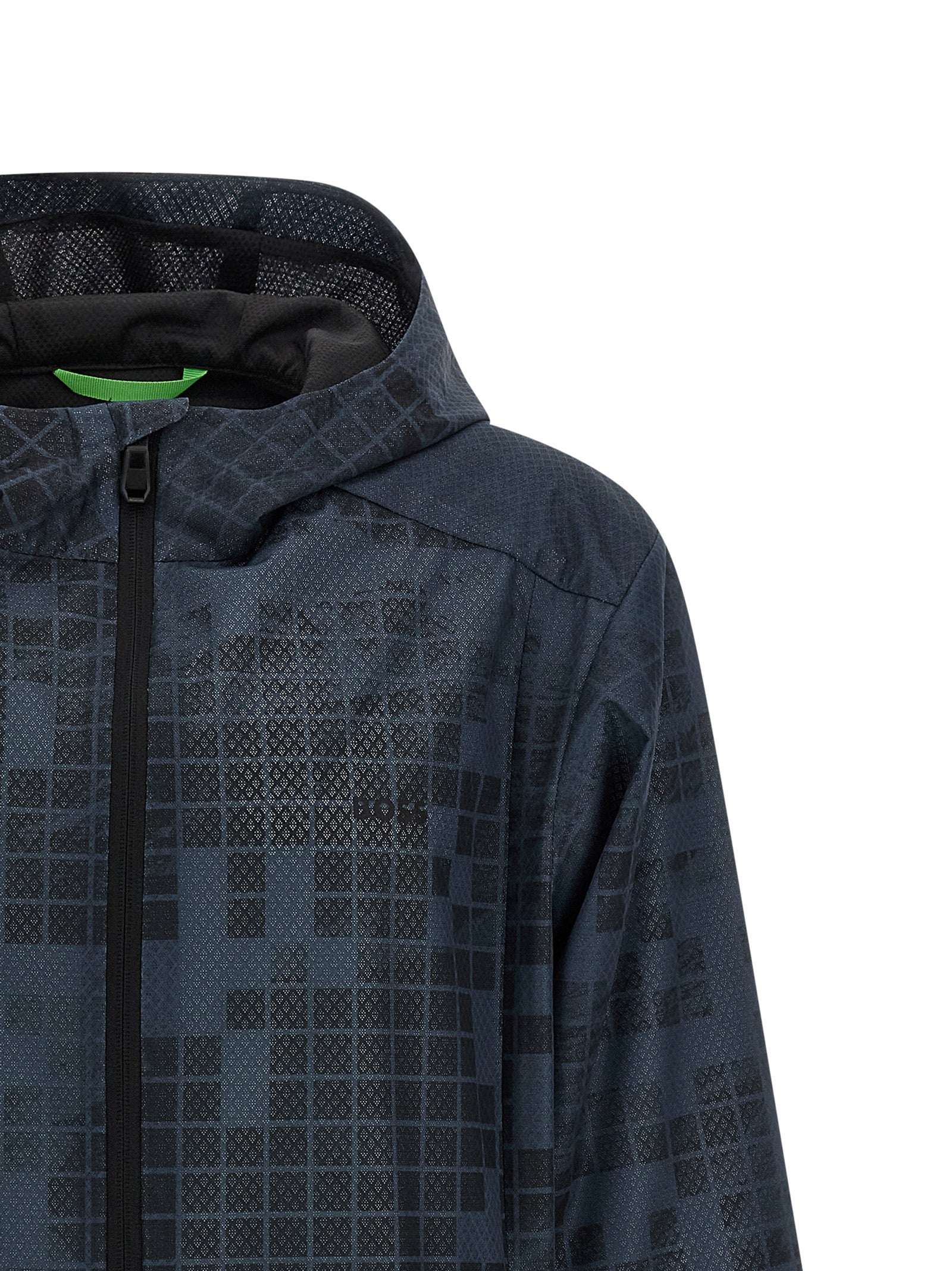 Hugo Boss Blaue Gummibeschichtete Jacke