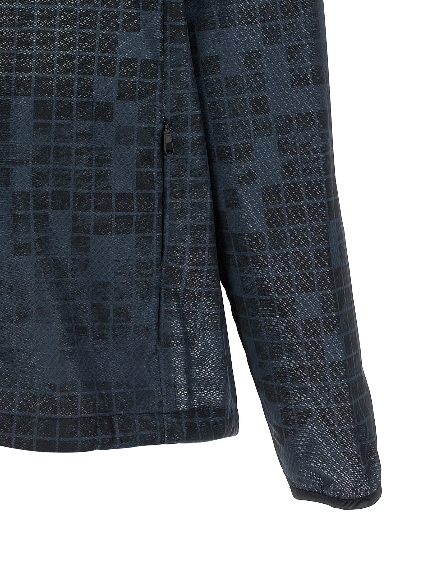 Hugo Boss Blaue Gummibeschichtete Jacke
