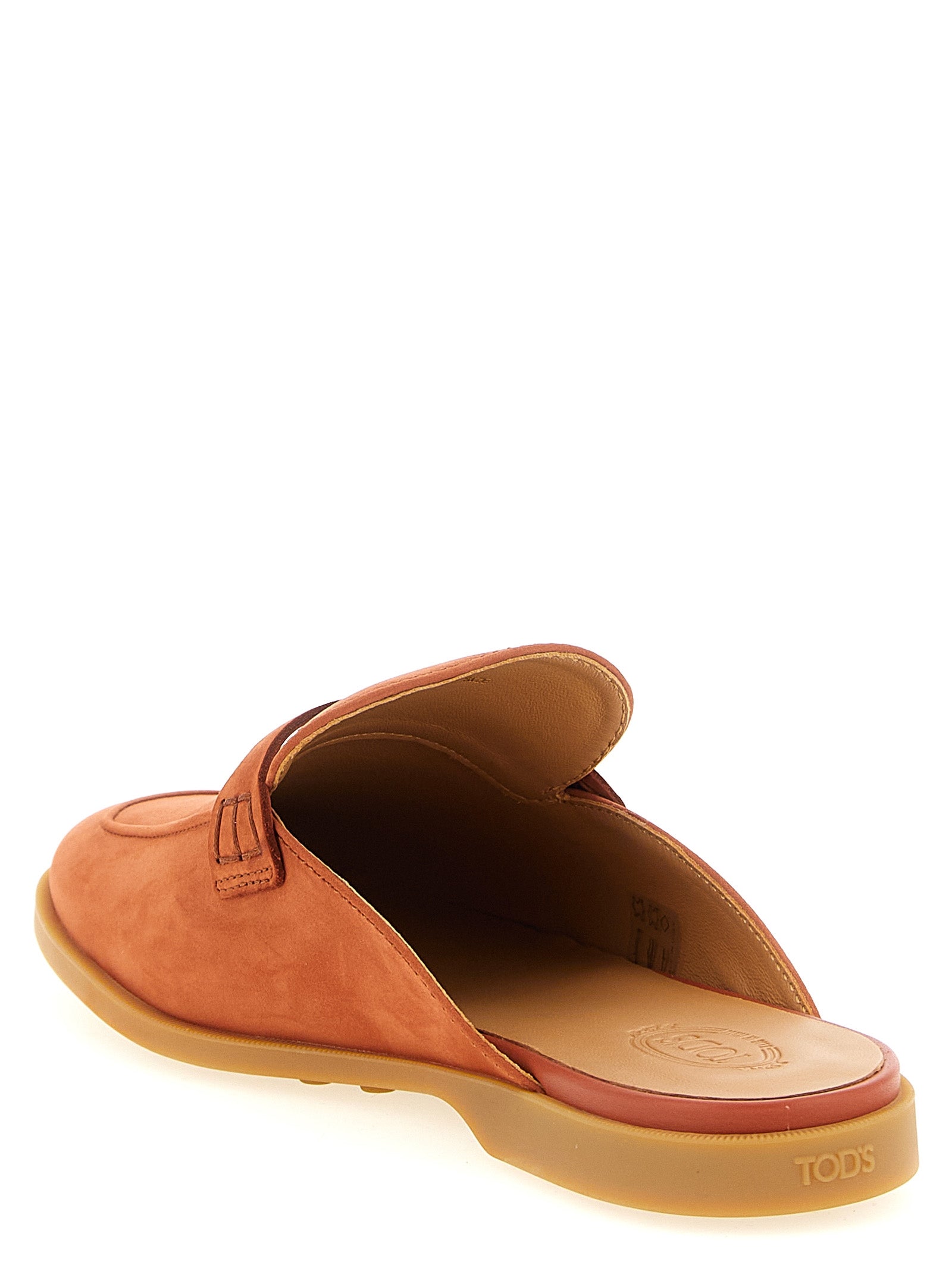 Tod's Orange Kalbsleder Mules