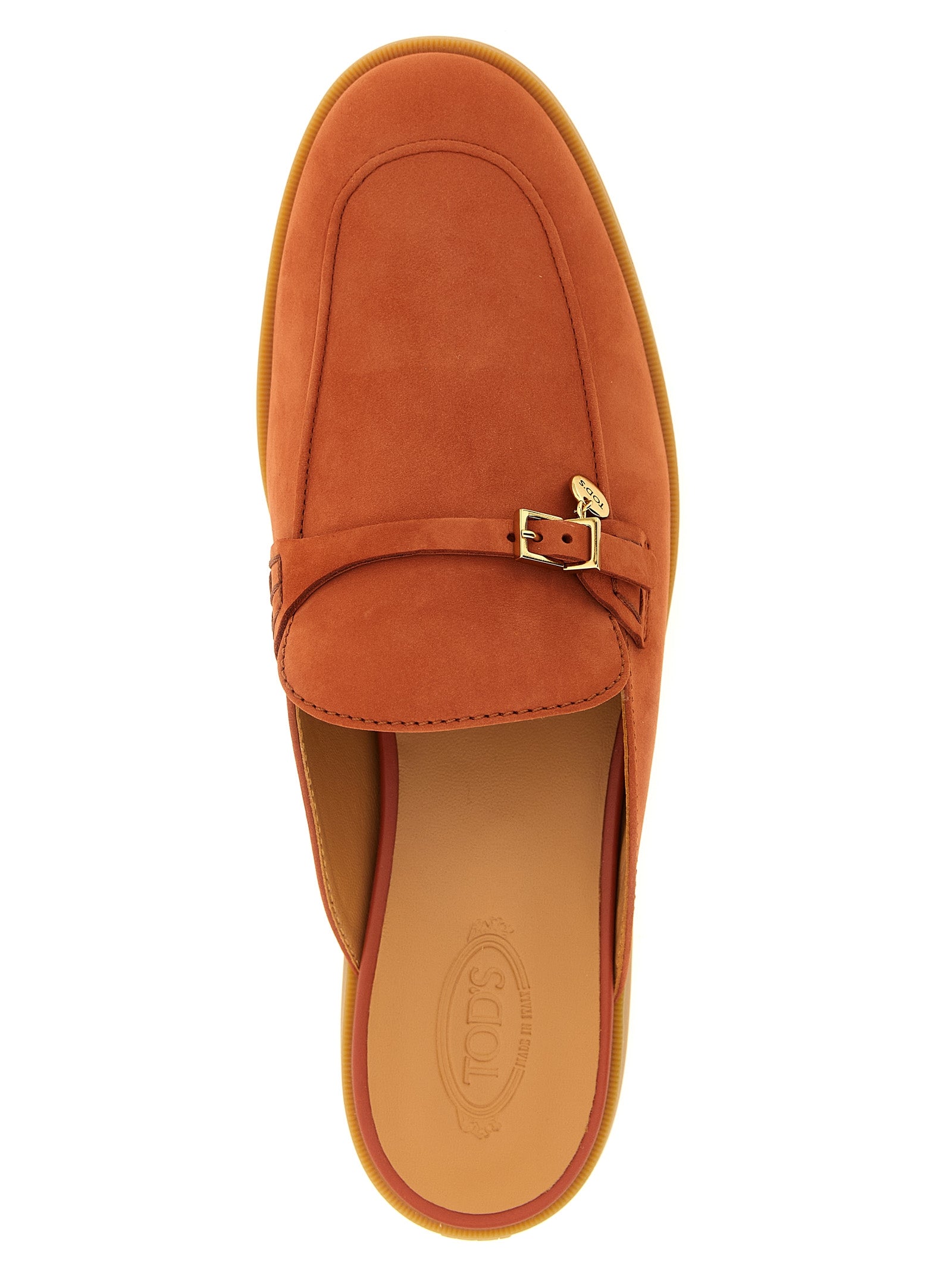 Tod's Orange Kalbsleder Mules