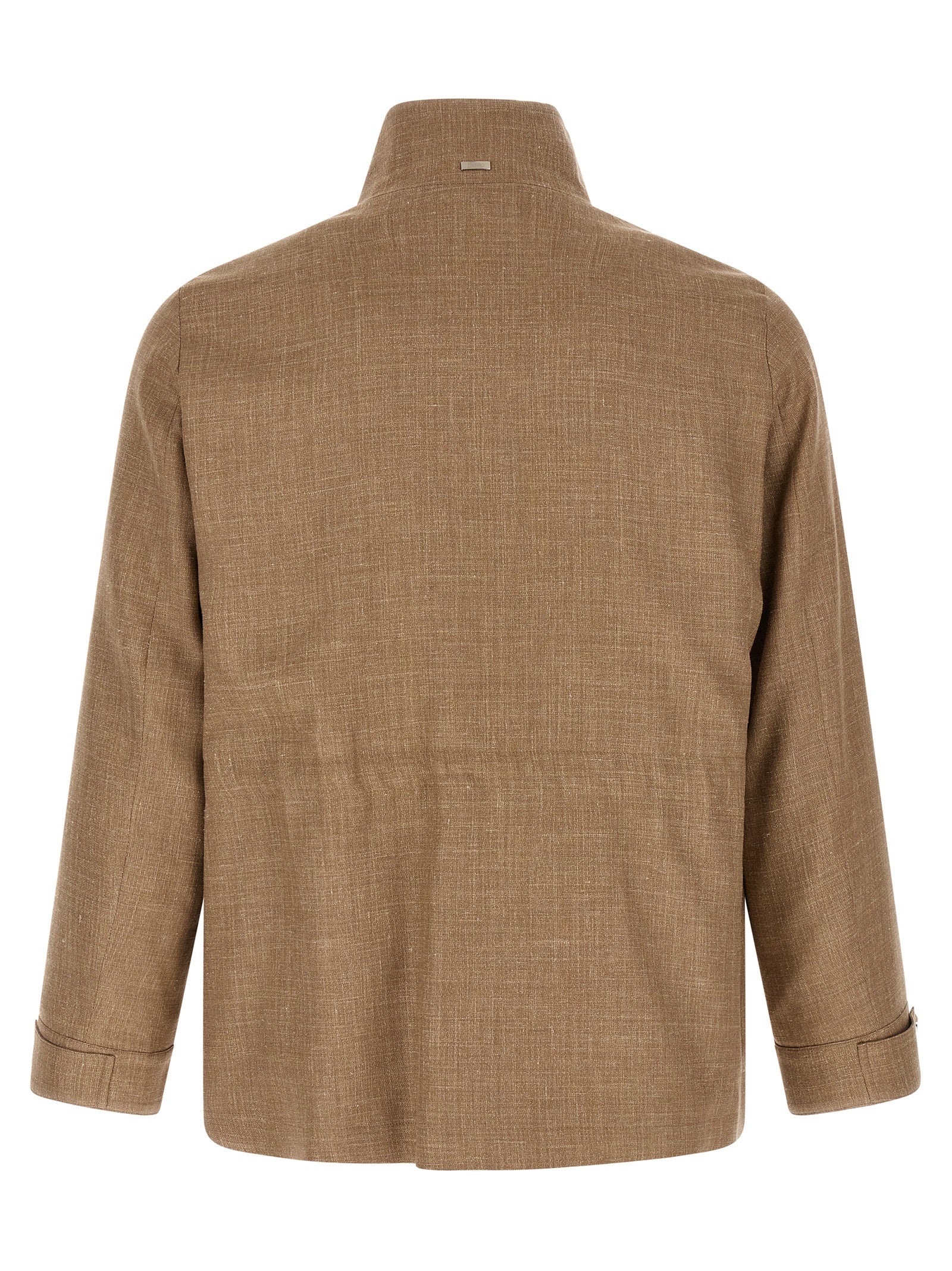Herno Beige Wollmantel Lang