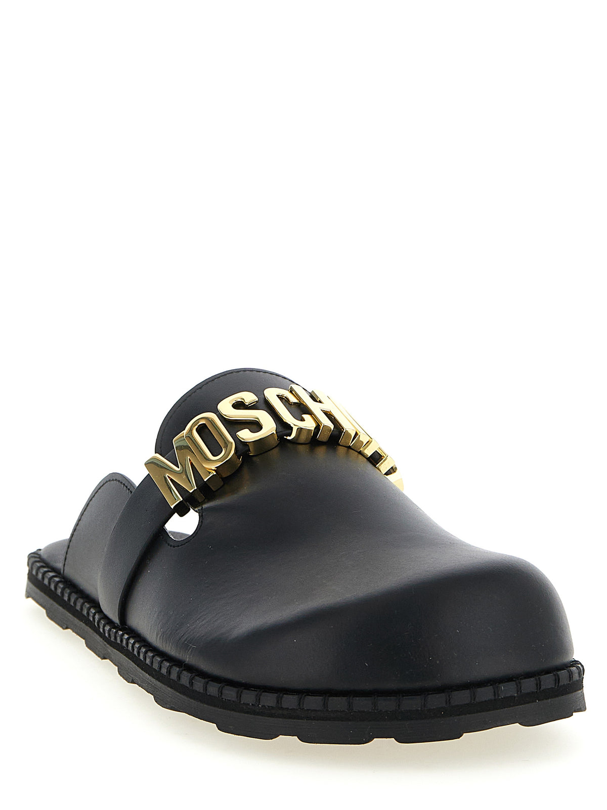 Moschino Schwarze Clogs aus Kalbsleder