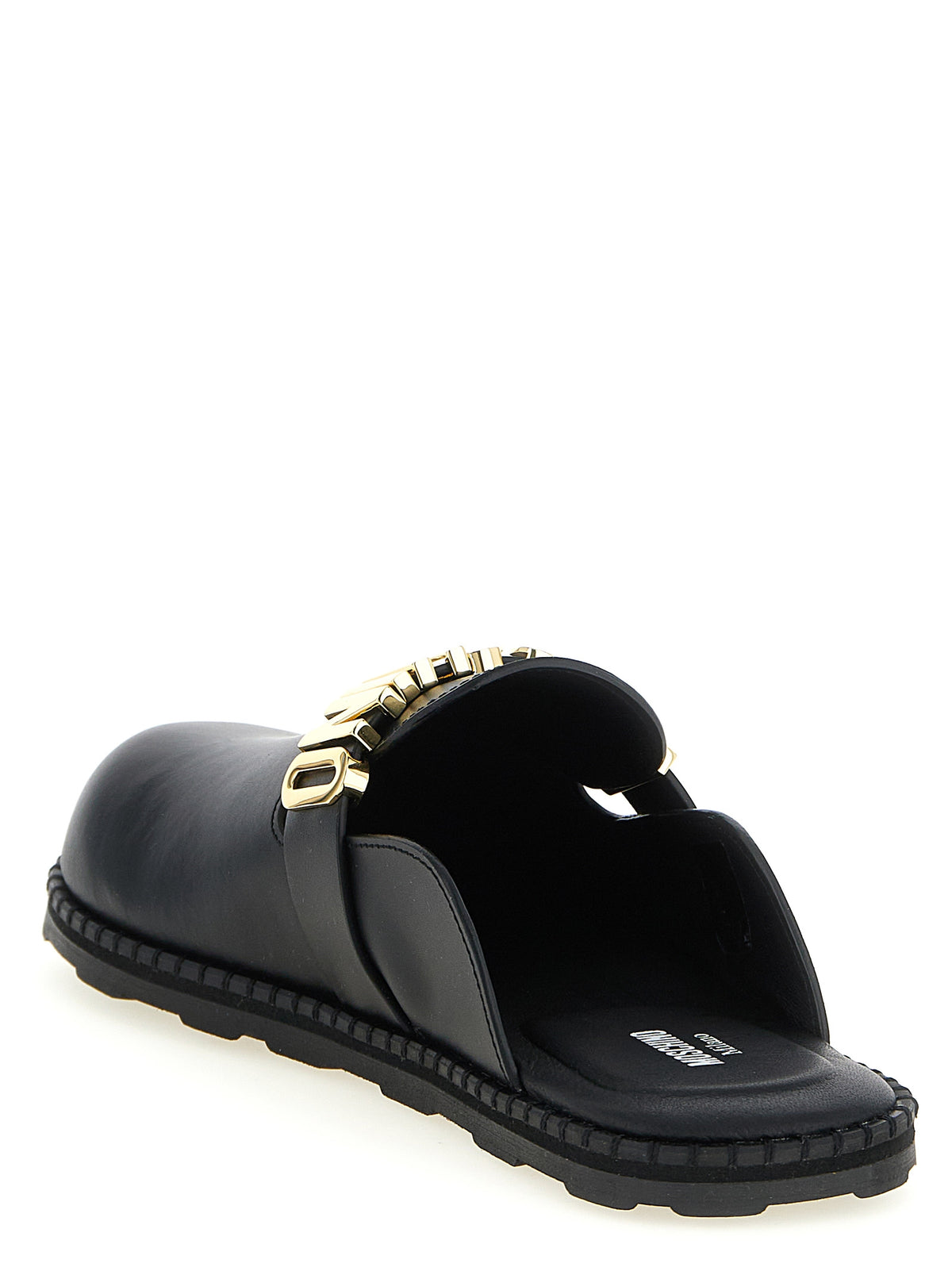 Moschino Schwarze Clogs aus Kalbsleder