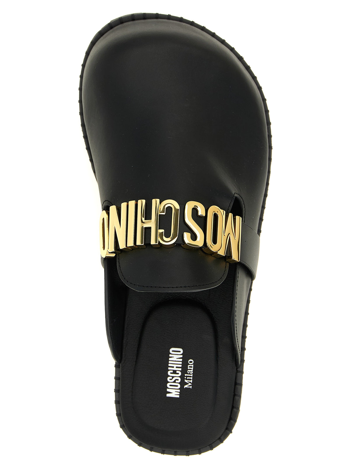 Moschino Schwarze Clogs aus Kalbsleder