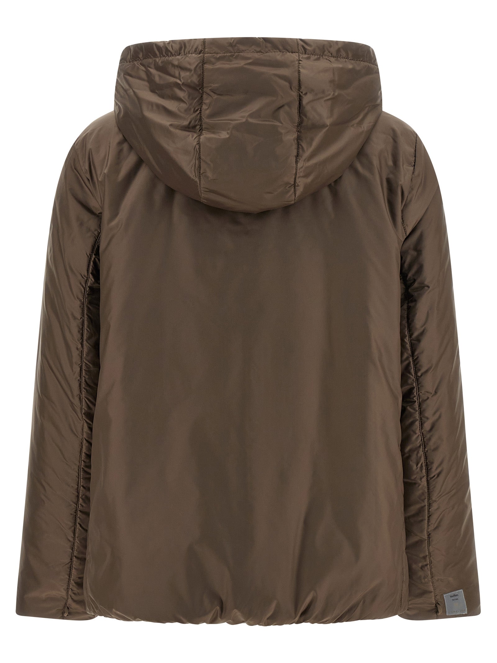 Max Mara Braune Polyester-Jacke in voller Länge