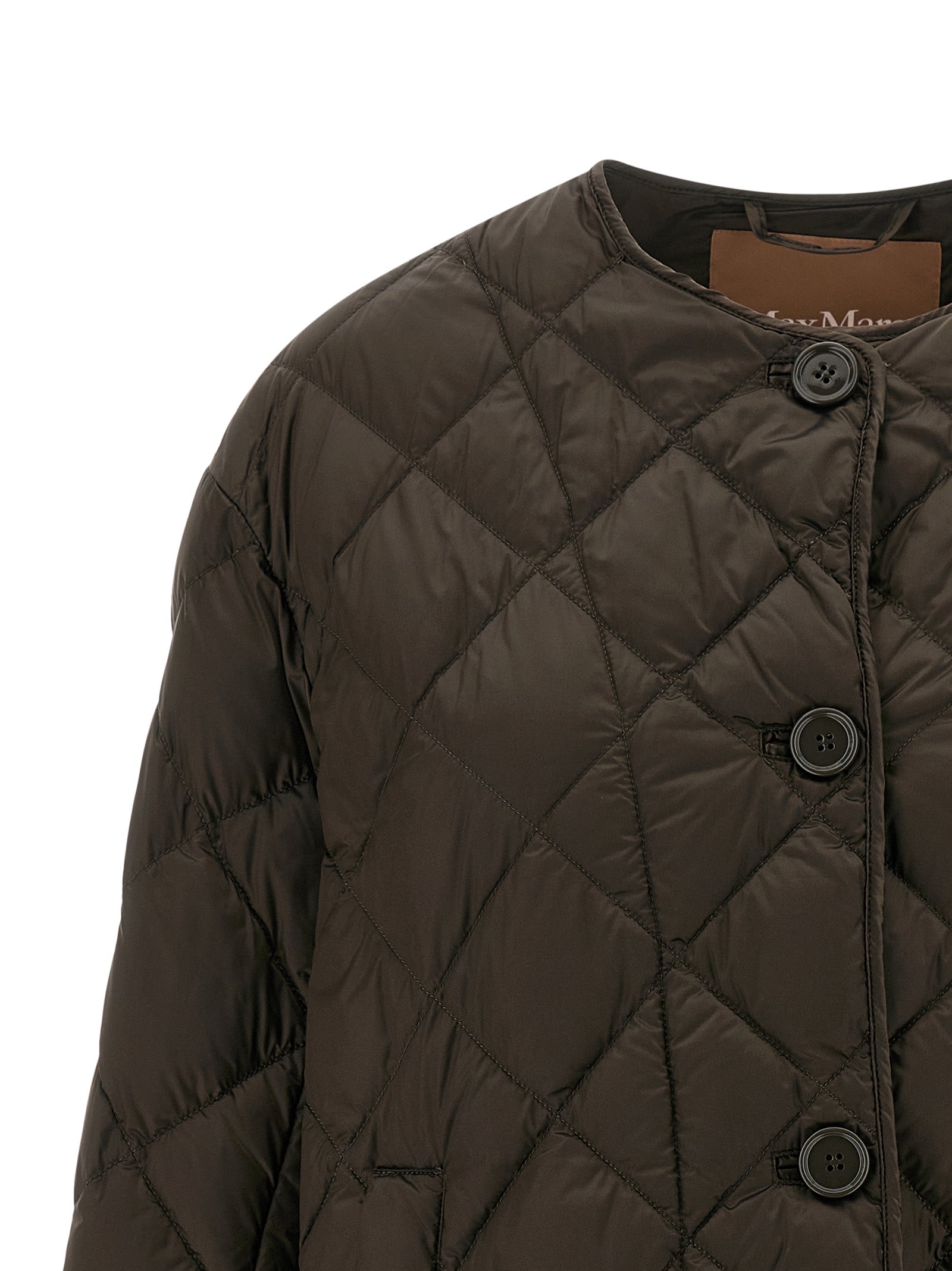 Max Mara Braune Polyamid-Jacke in voller Länge