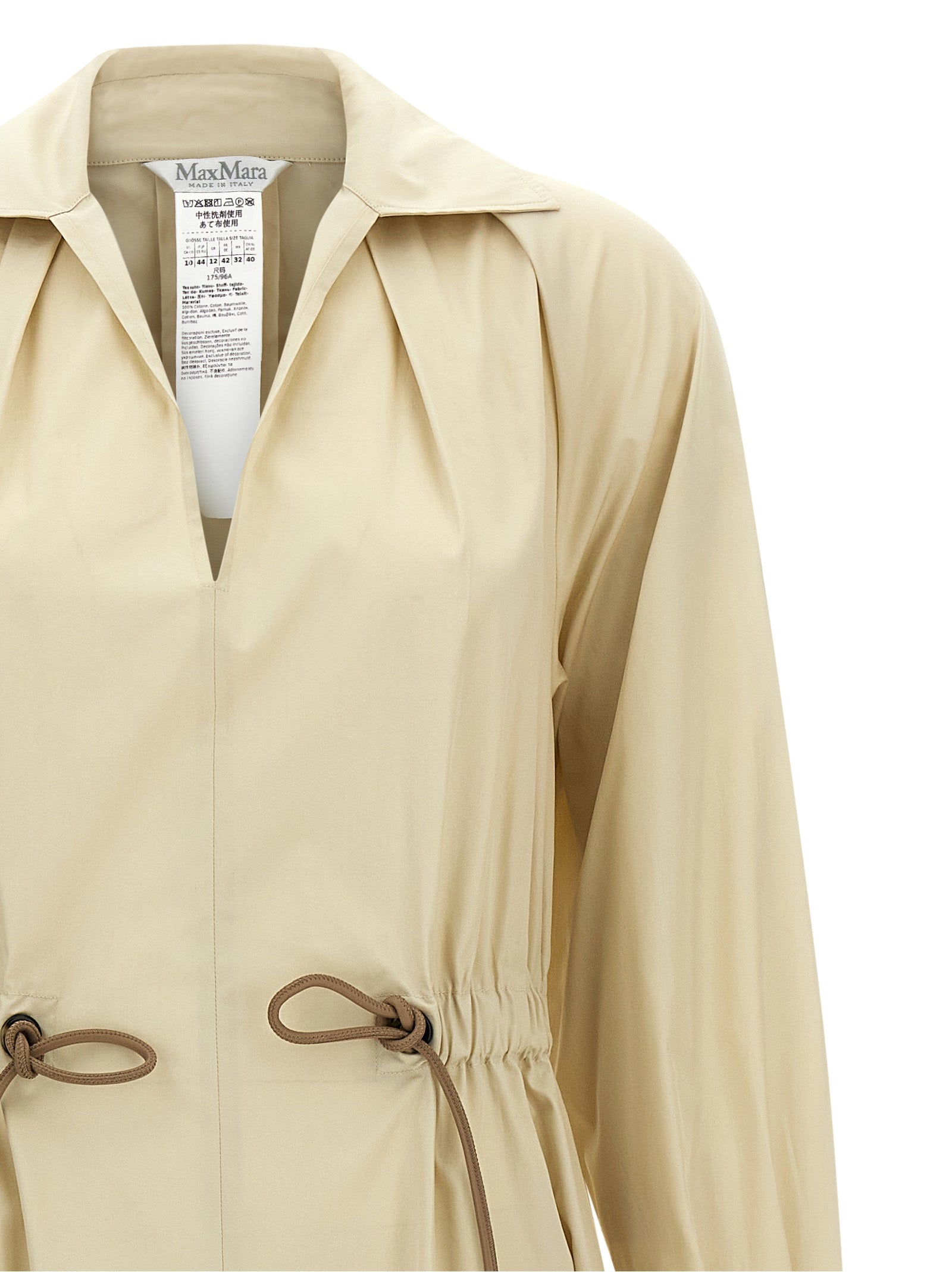 Max Mara Beige Baumwoll-Maxikleid