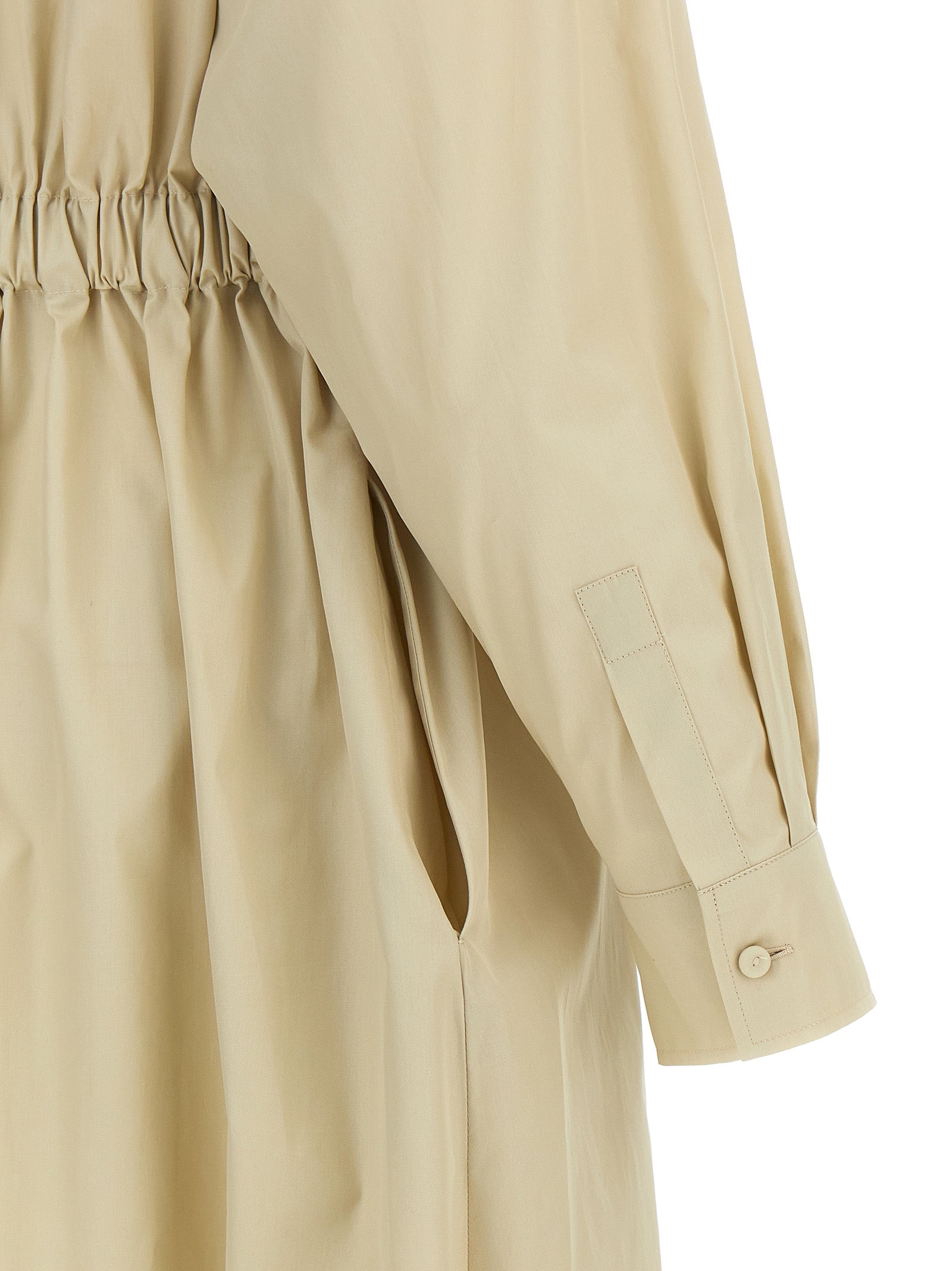 Max Mara Beige Baumwoll-Maxikleid