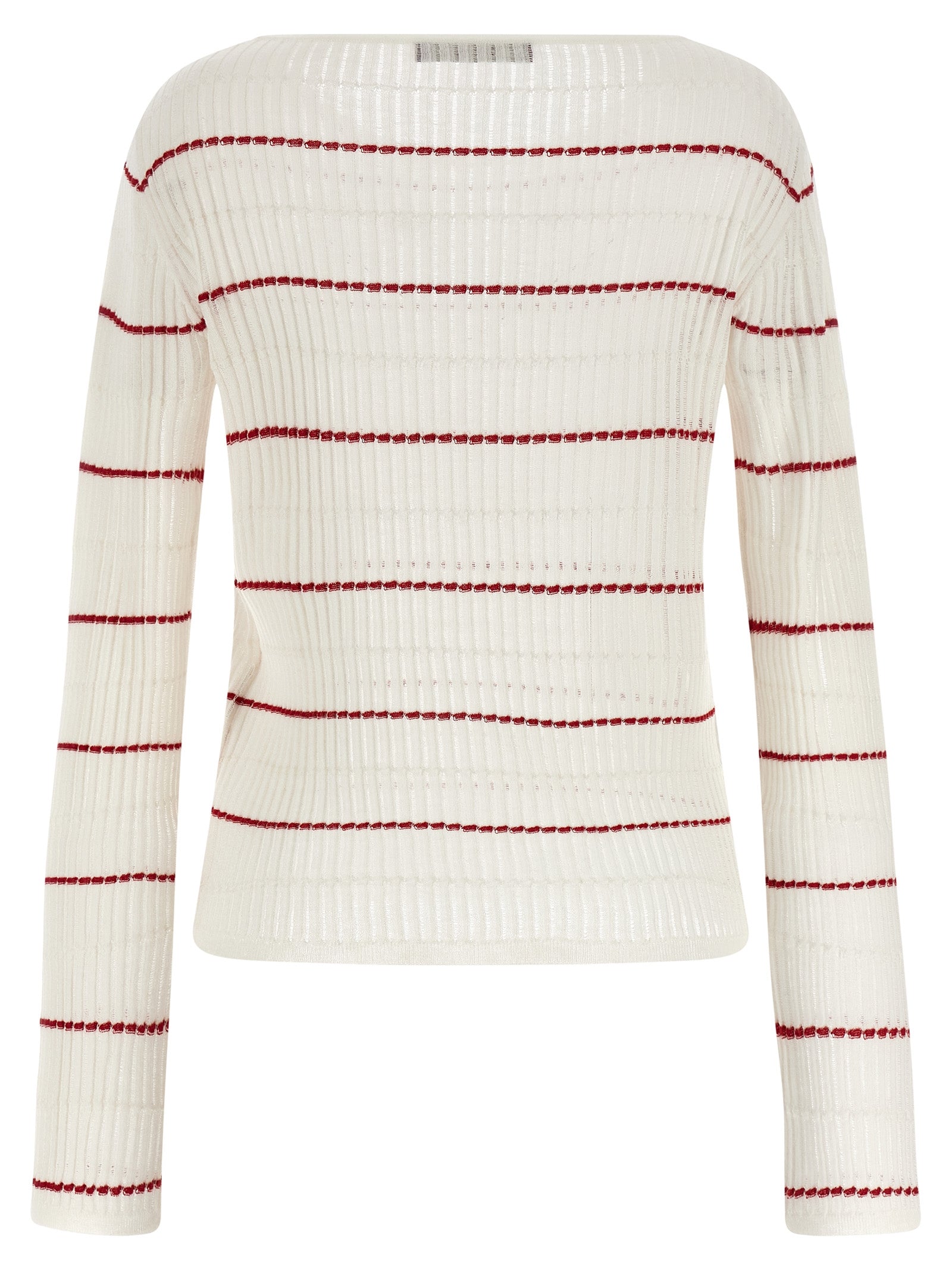 Max Mara Weiße Seidenstrickjacke