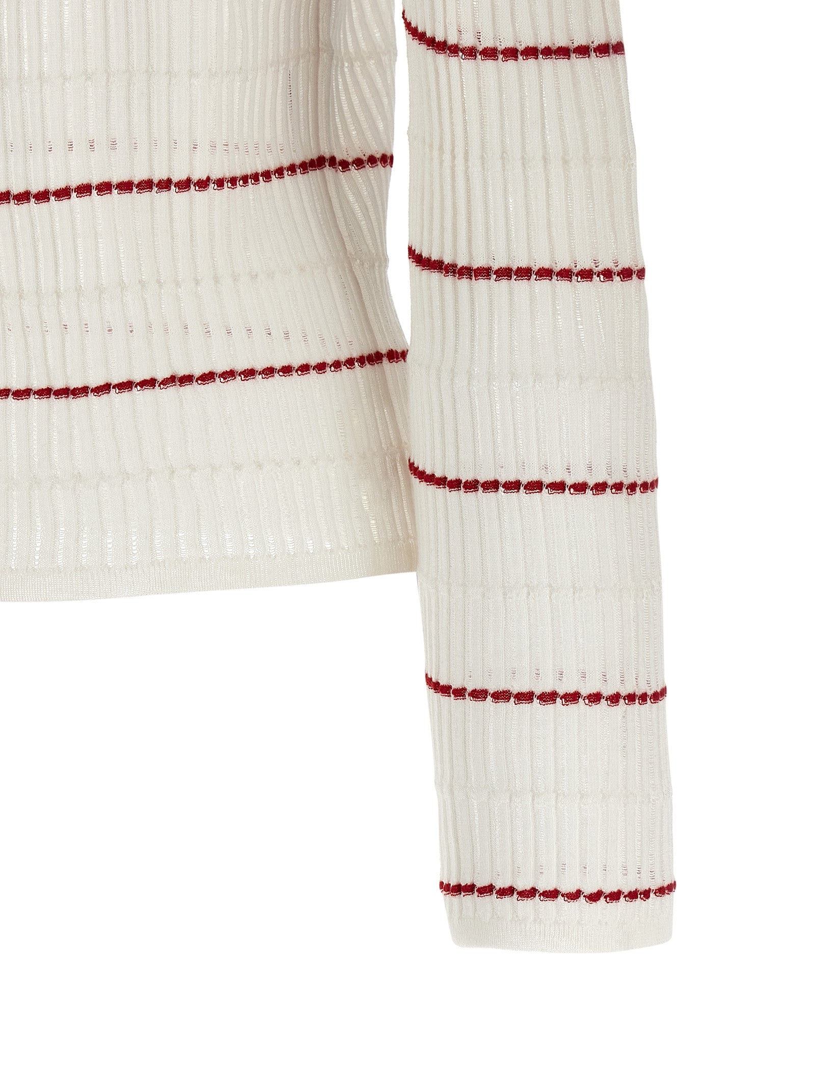 Max Mara Weiße Seidenstrickjacke