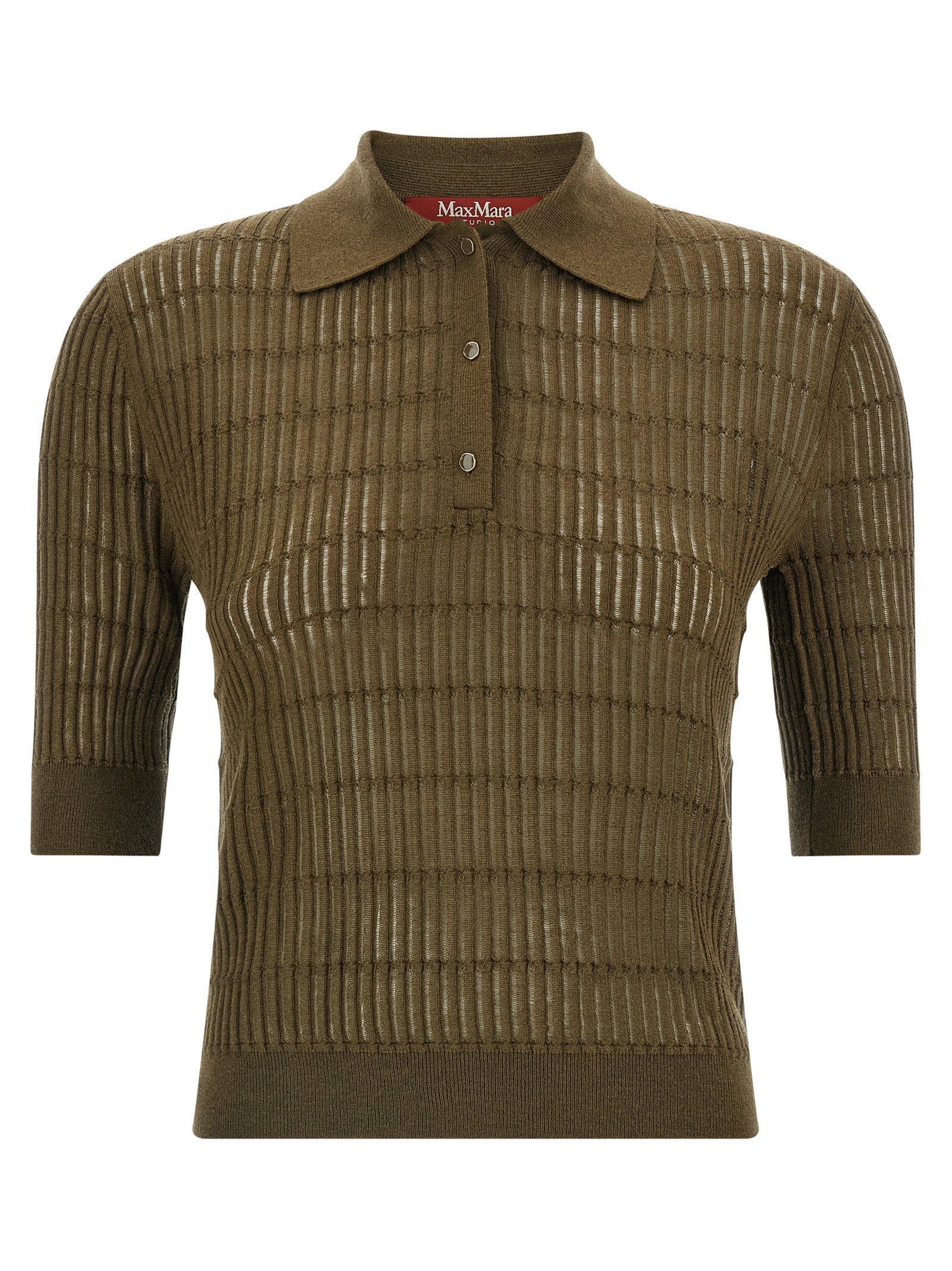 Max Mara Zweifarbige Seiden-Poloshirt