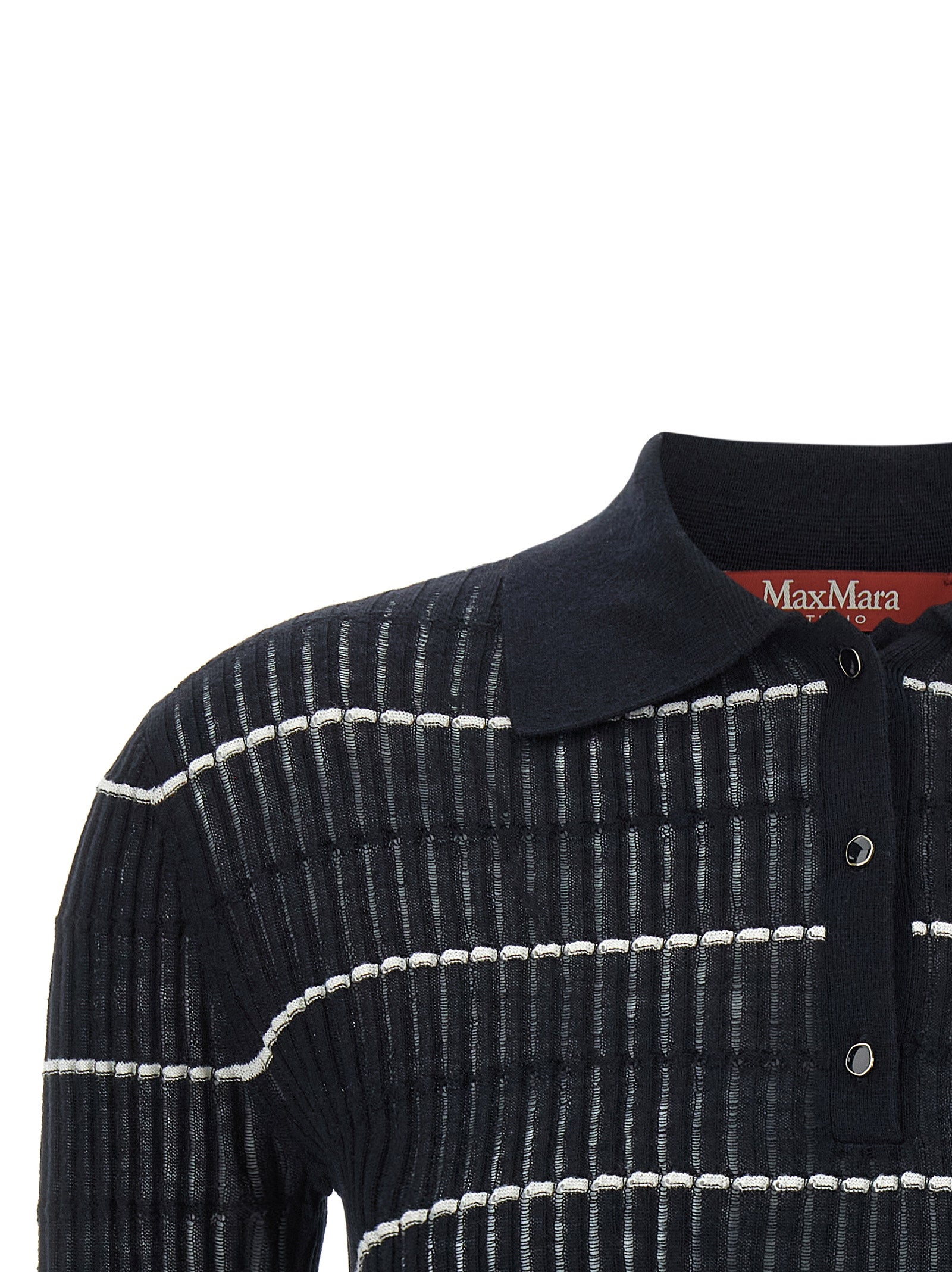 Max Mara Blaues Poloshirt aus Seide