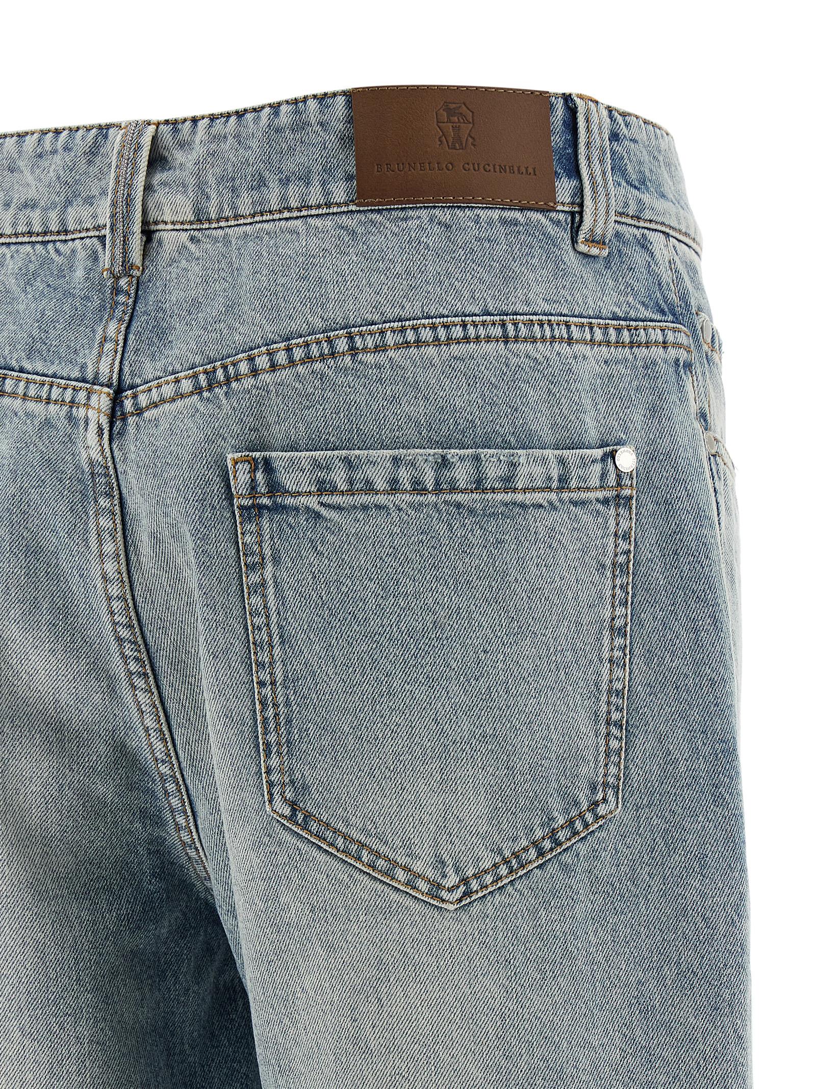 Brunello Cucinelli Blaue Jeans aus Baumwolle im geraden Schnitt
